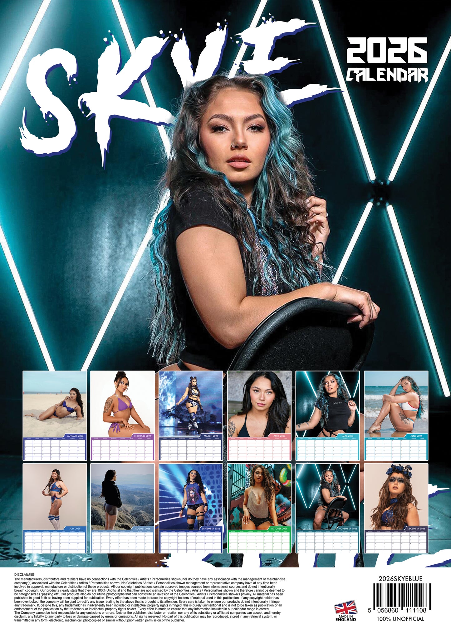 Skye Blue - A3 Calendar 2026