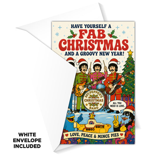 The Beatles Novelty Christmas Card