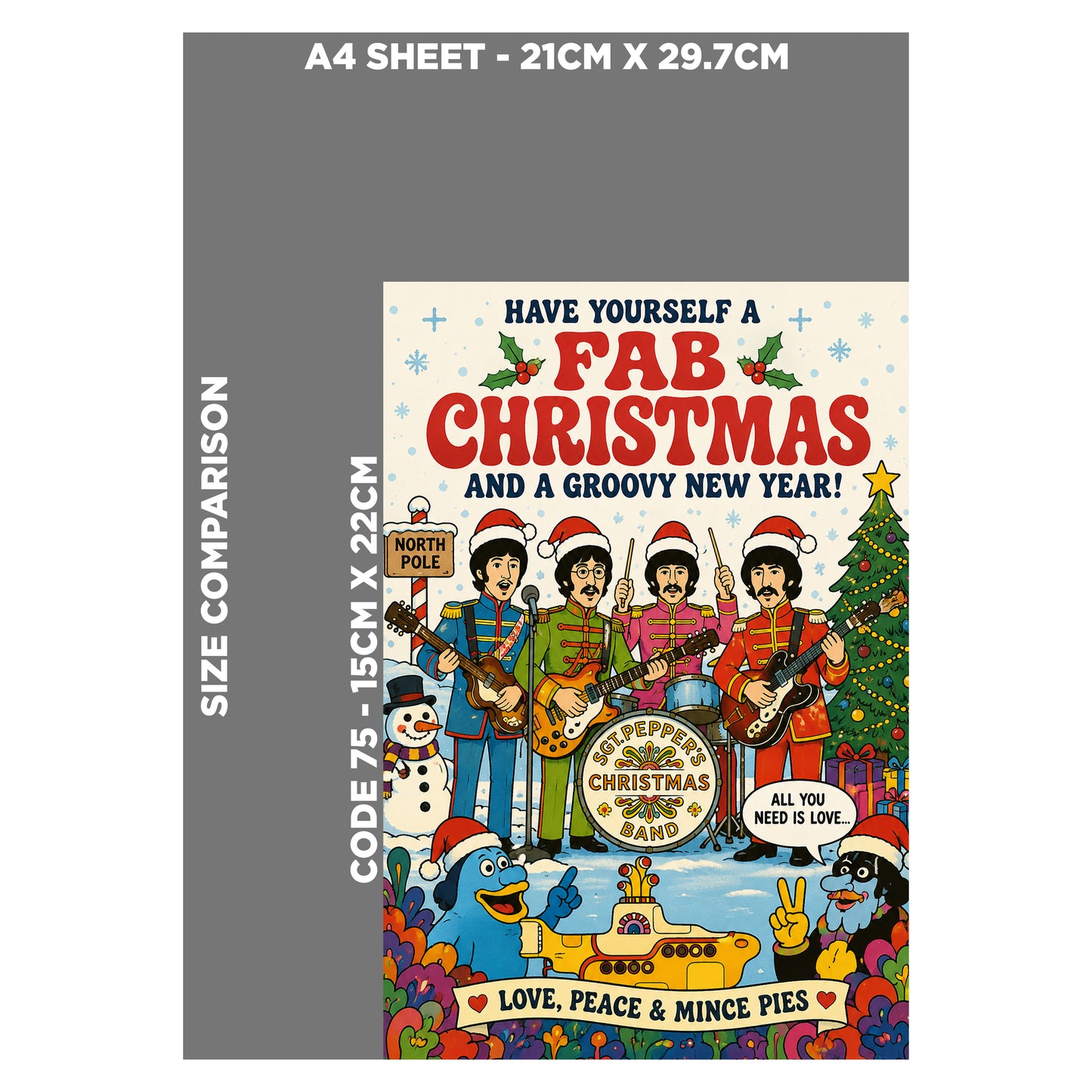 The Beatles Novelty Christmas Card