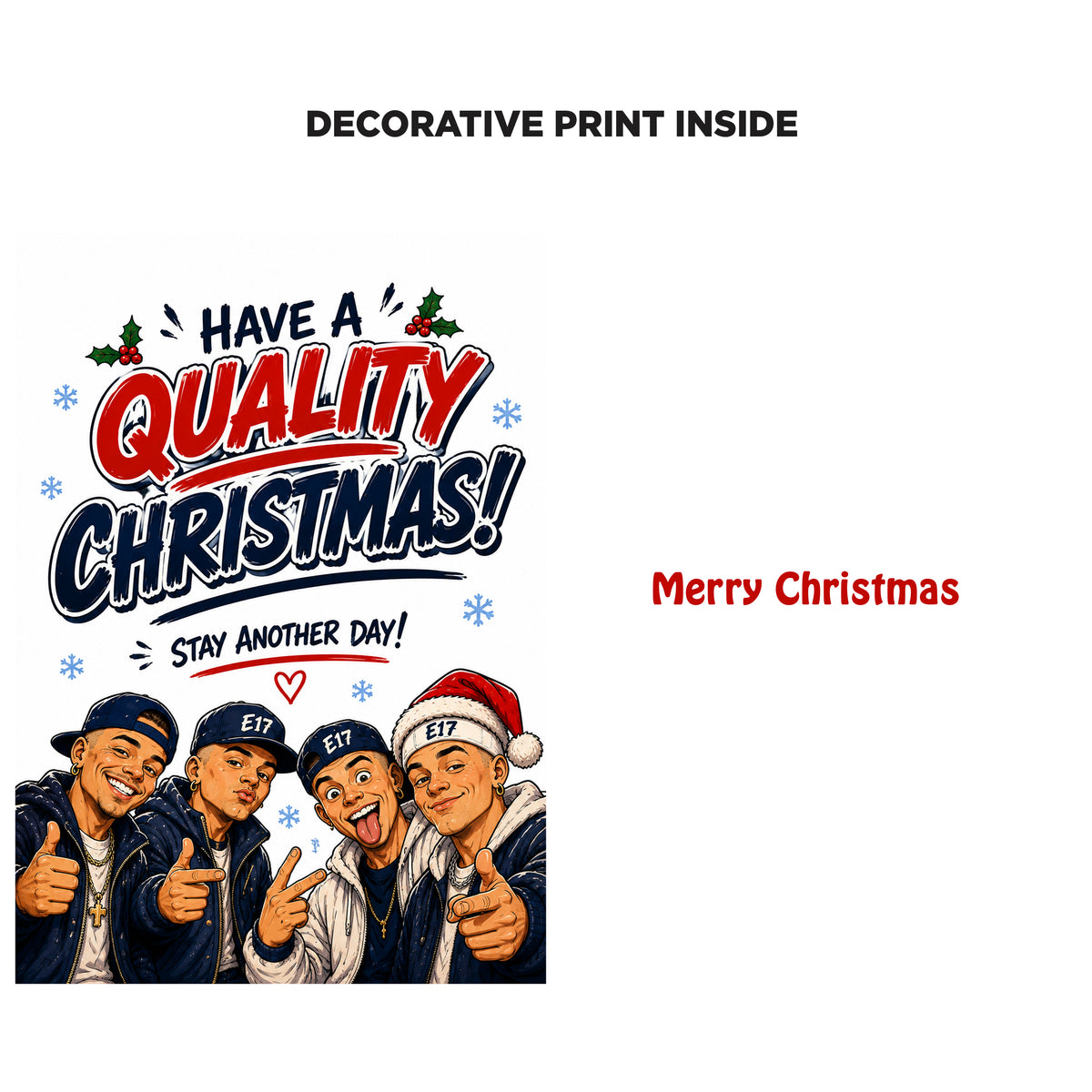 Justin Bieber Novelty Christmas Card