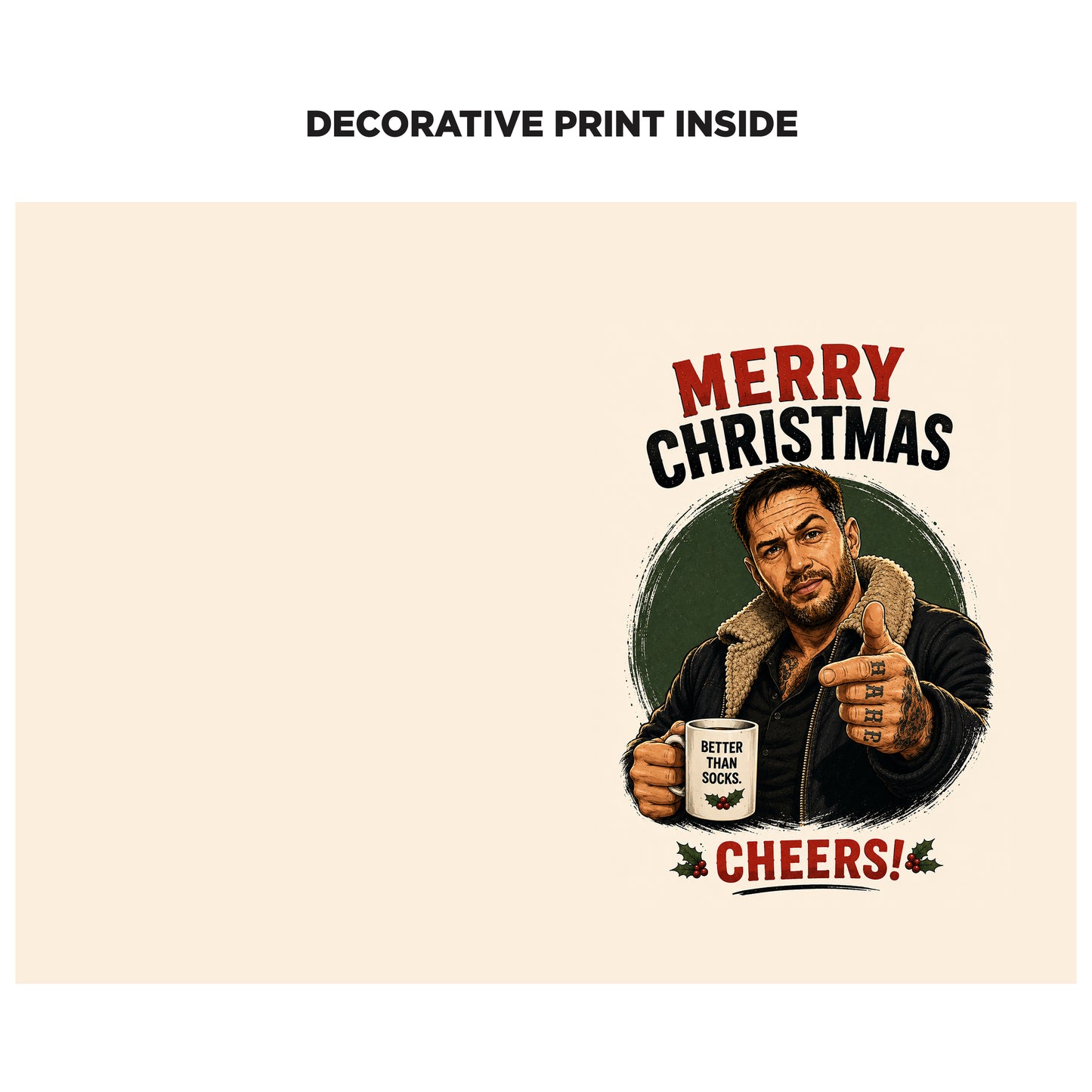 Tom Hardy Novelty Christmas Card