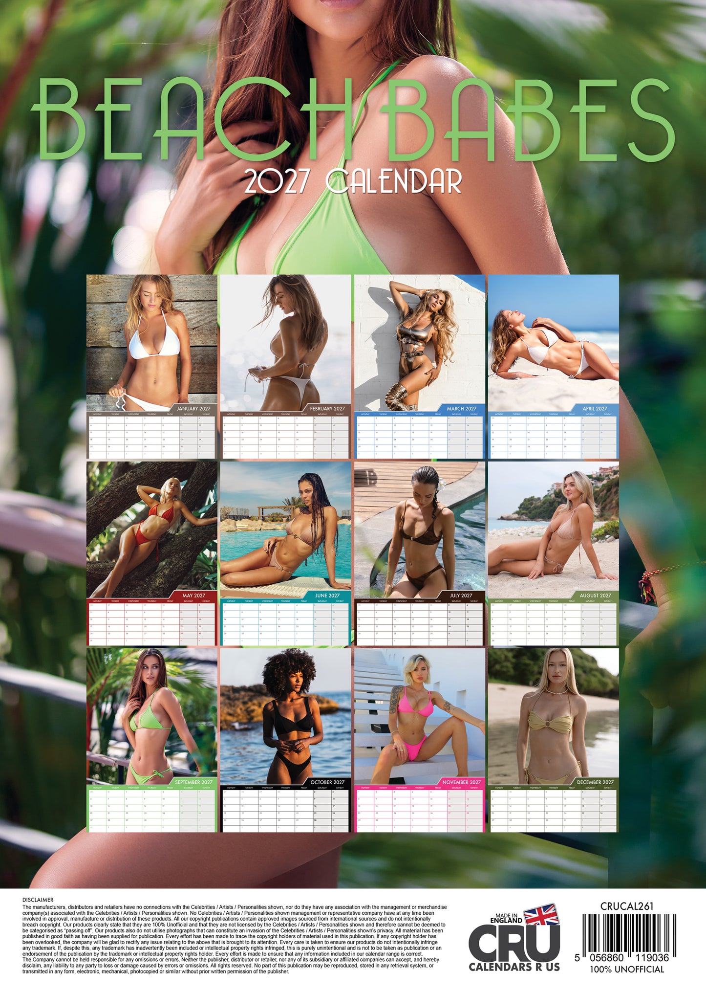 Beach Babes - A3 Calendar 2027