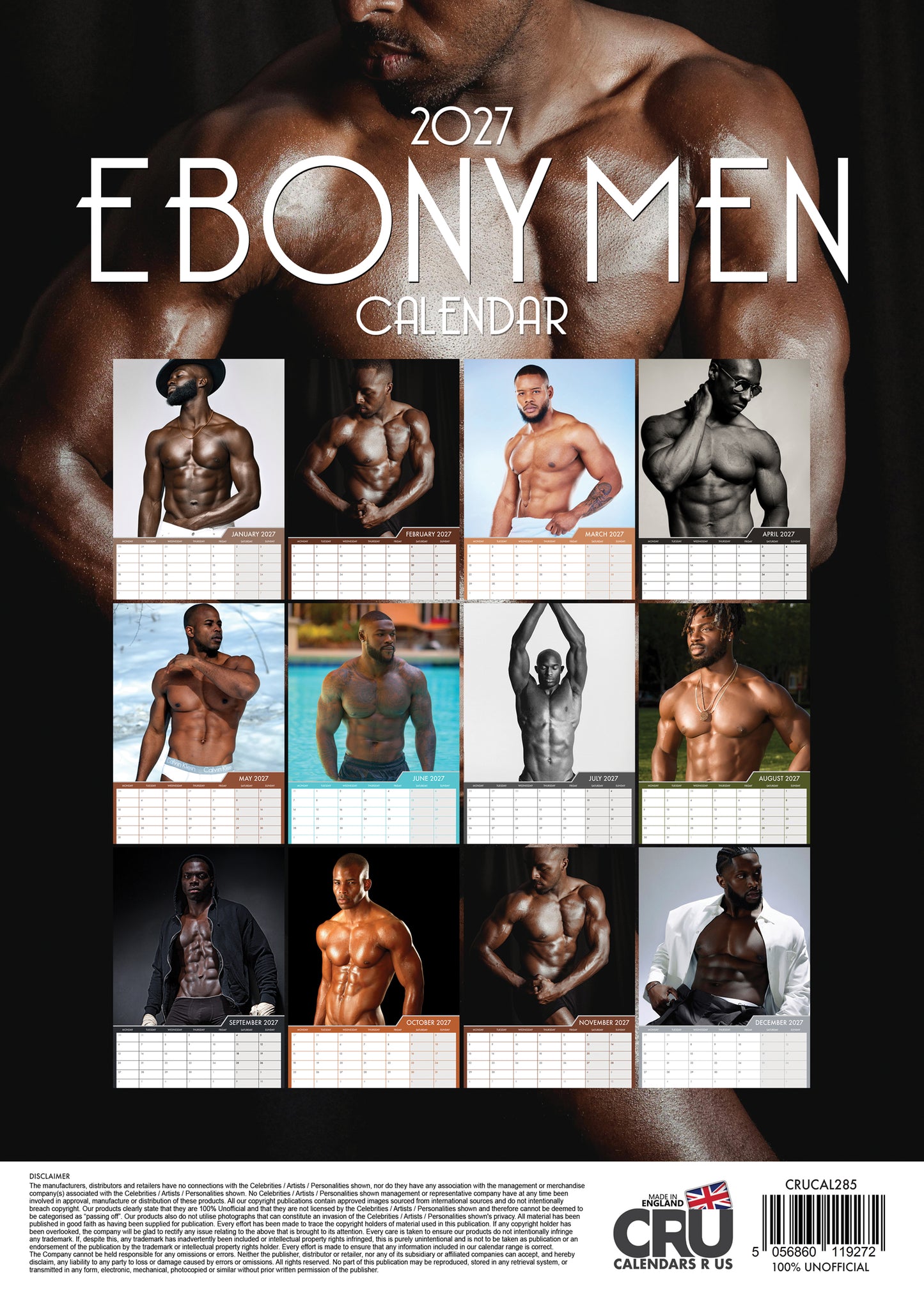 Ebony Men - A3 Calendar 2027