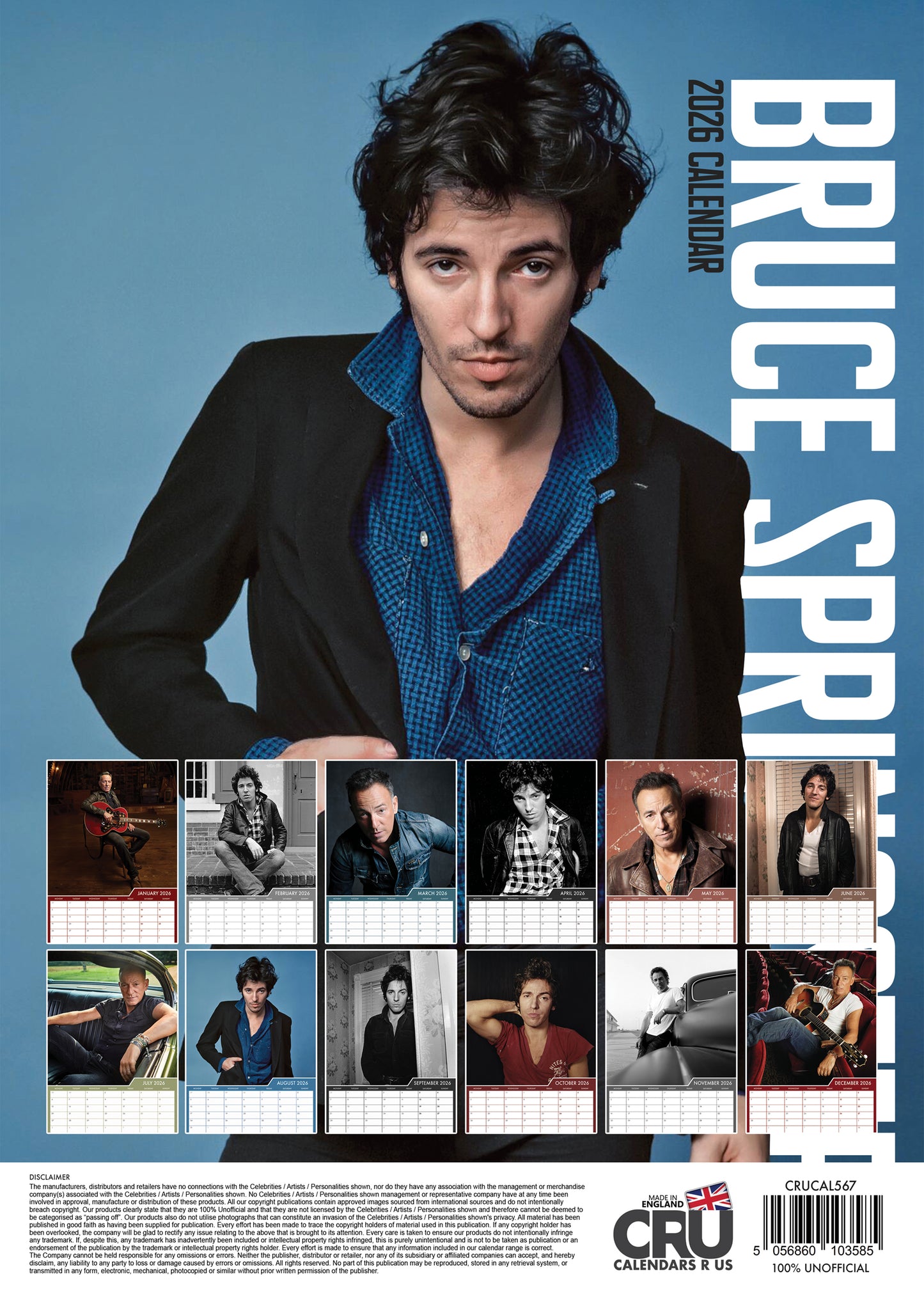 Bruce Springsteen - A3 Calendar 2026