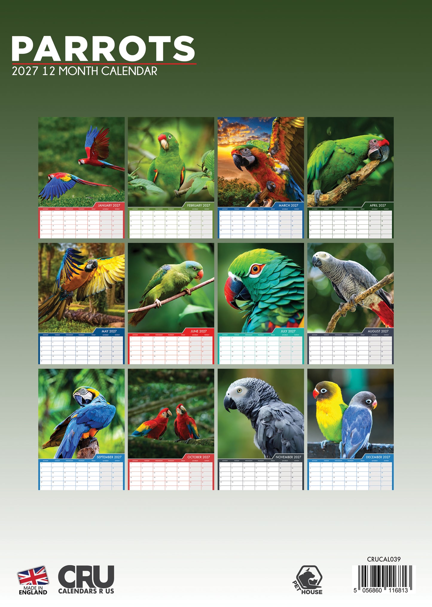 Parrots - Calendar 2027