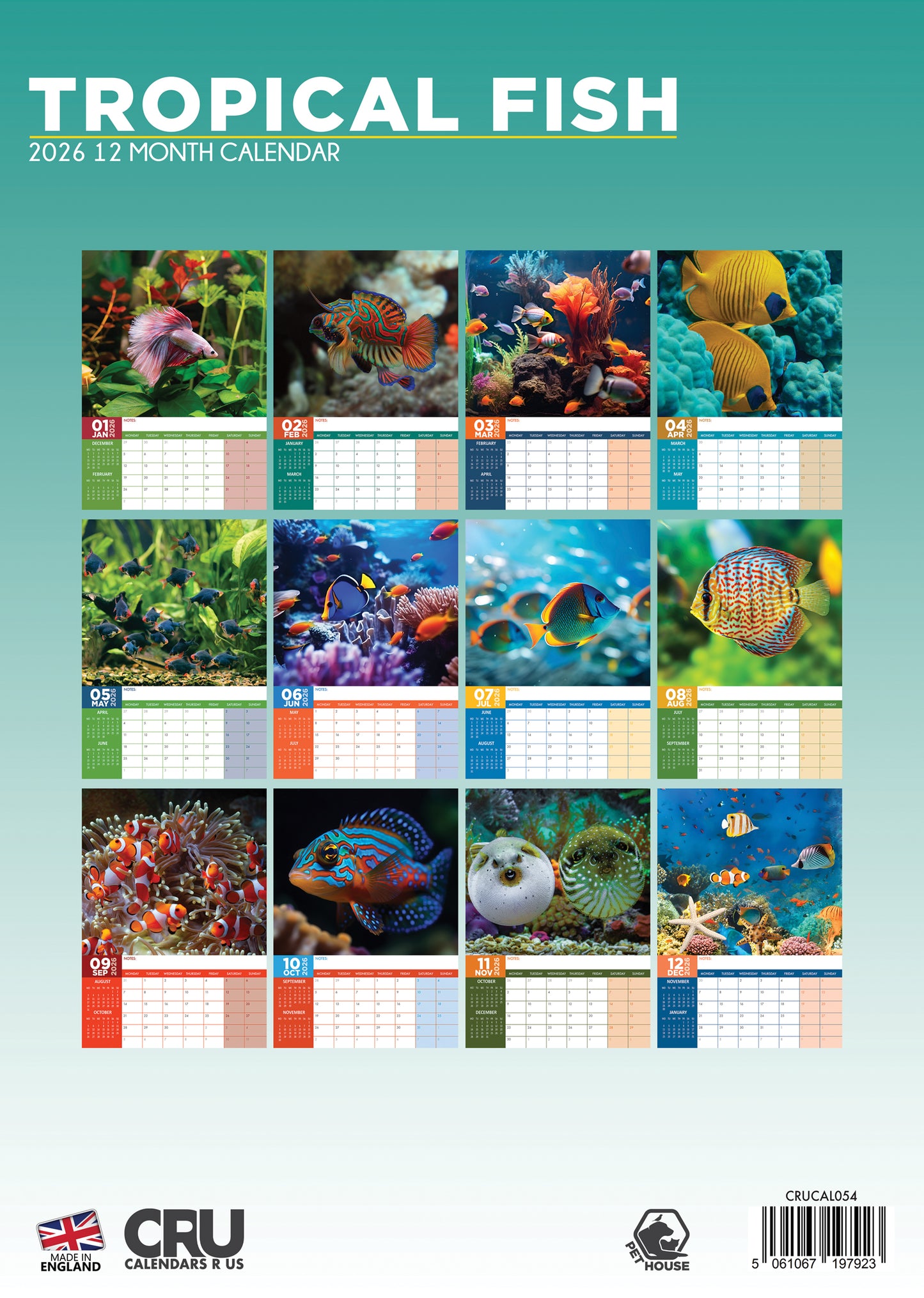 Tropical Fish - A3 Calendar 2026