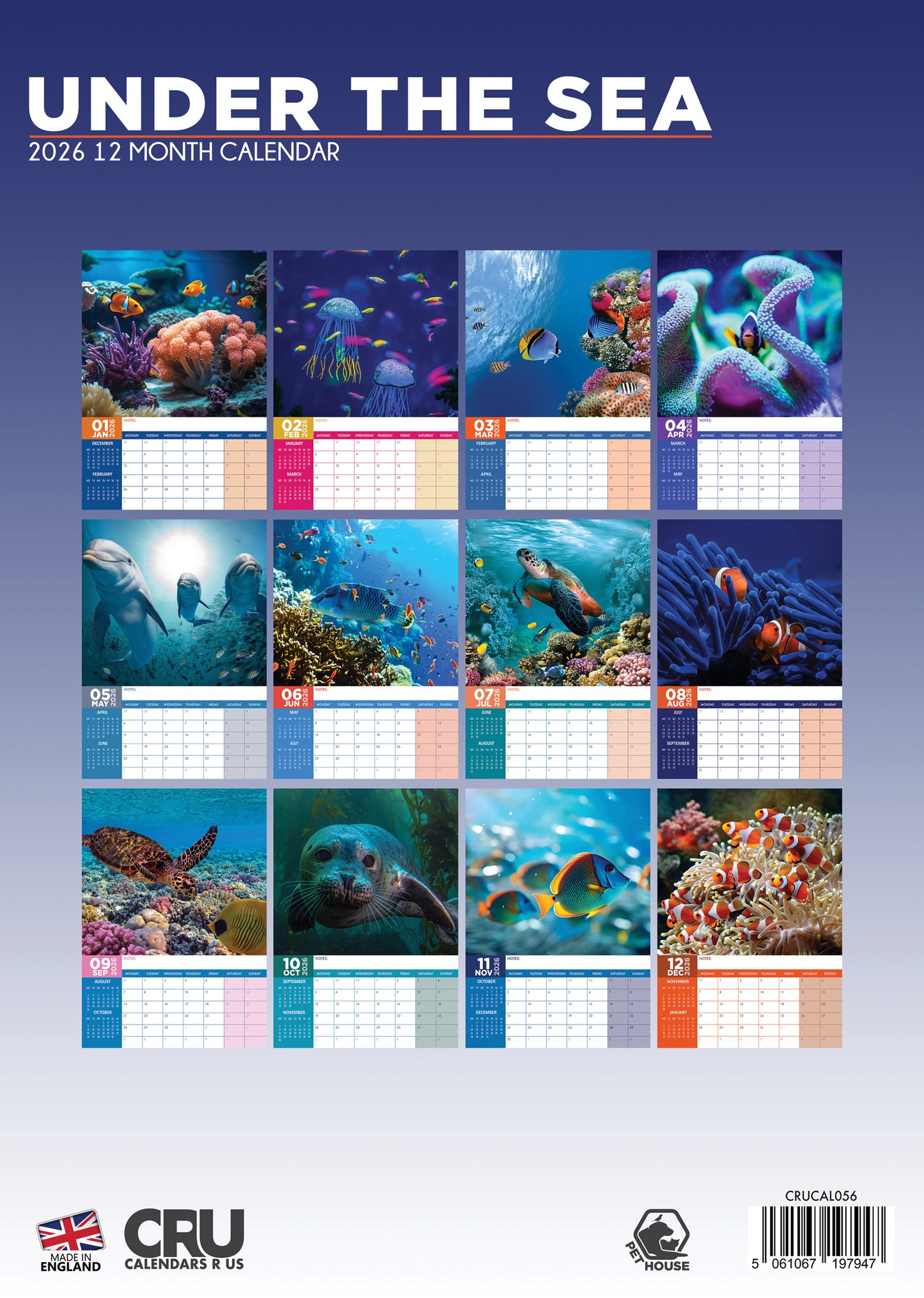 Under The Sea - A3 Calendar 2026