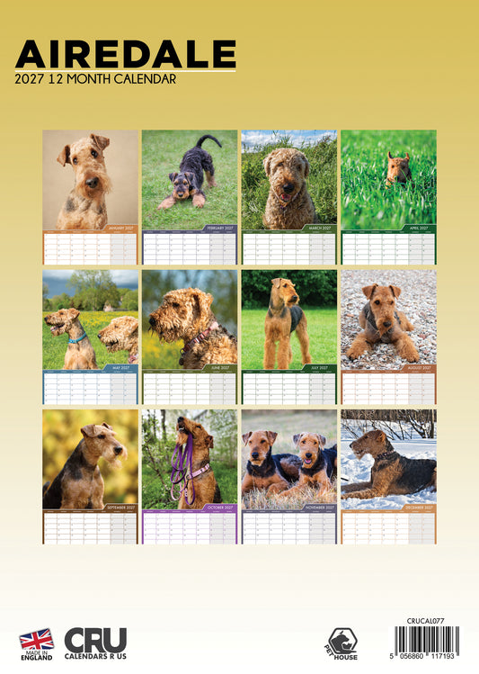 Airedale Terrier - A3 Calendar 2027
