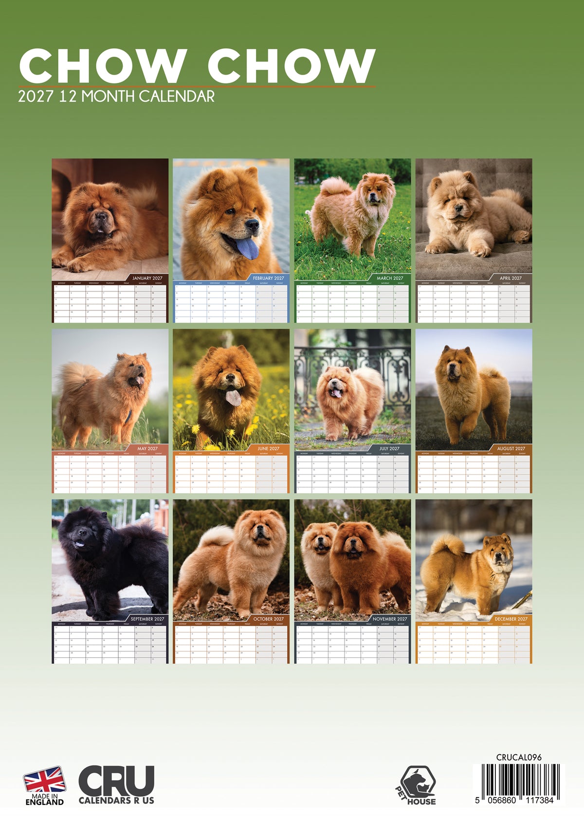Chow Chow - A3 Calendar 2027