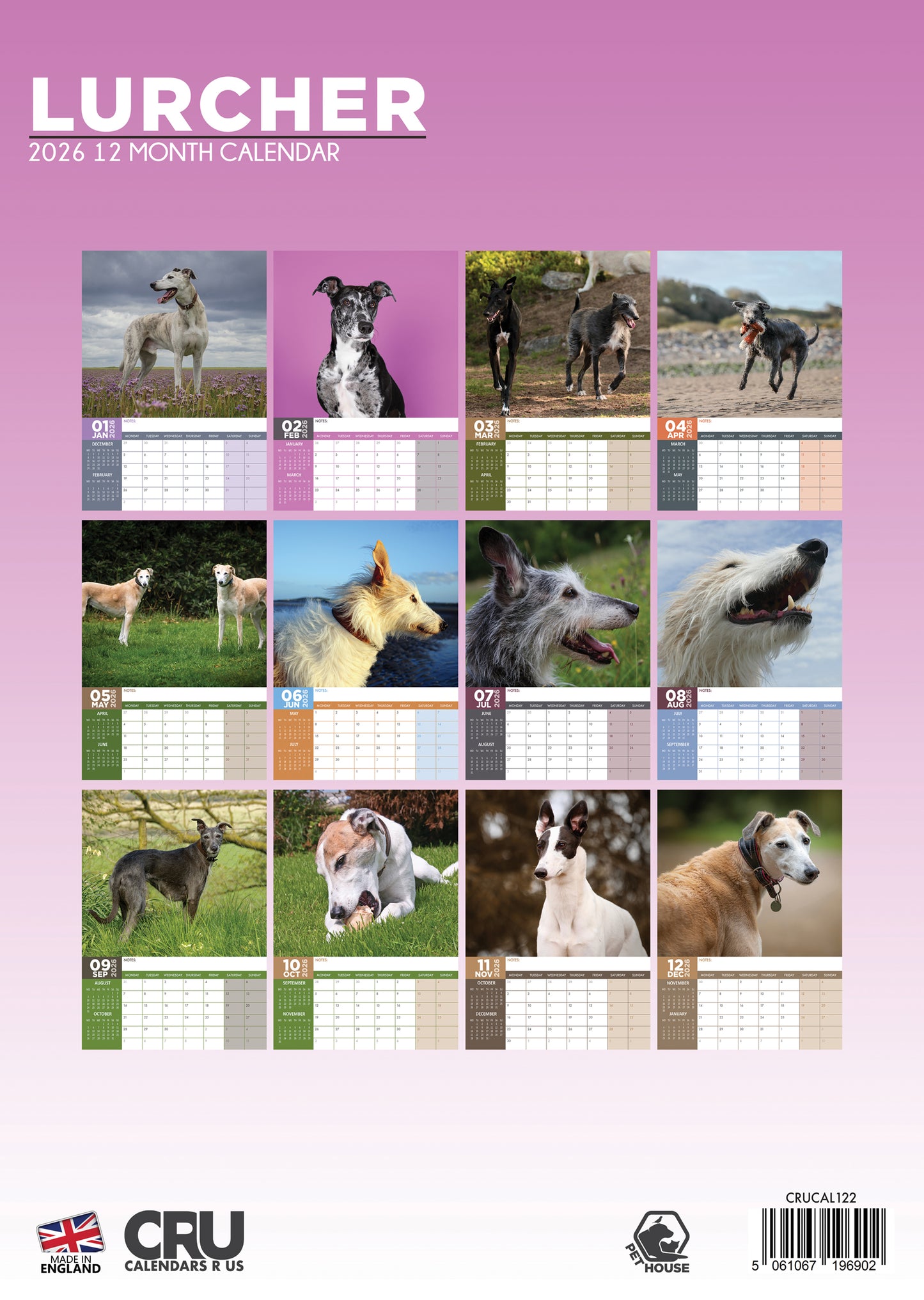 Lurcher - A3 Calendar 2026