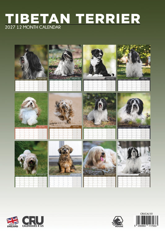 Tibetan Terrier Calendar - A3 Calendar 2027