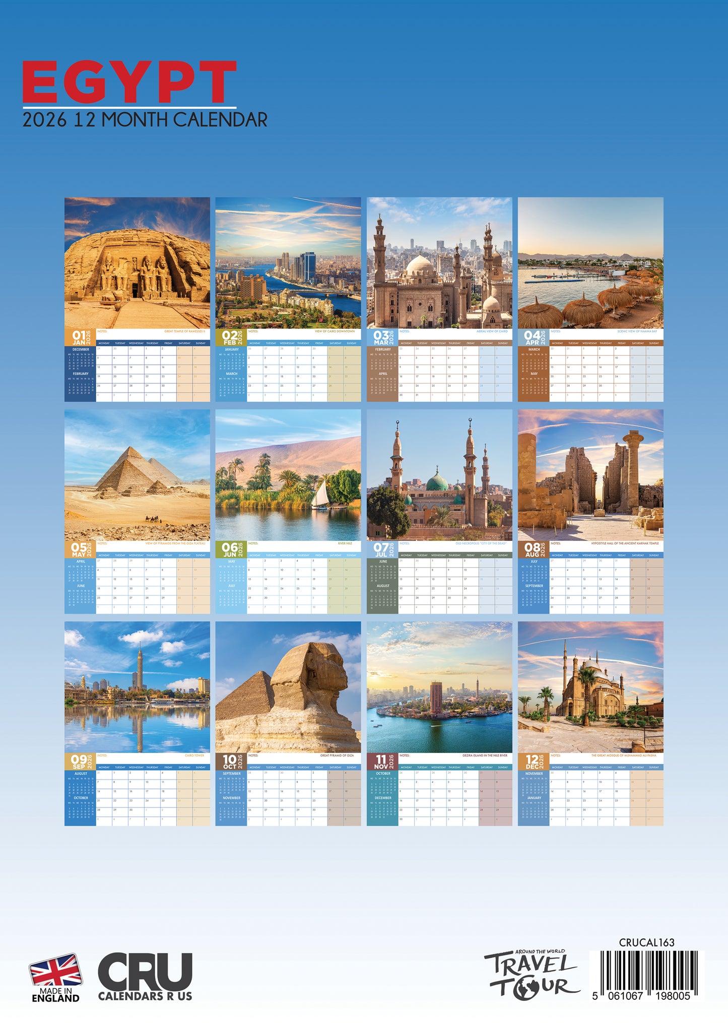 Egypt - A3 Calendar 2026