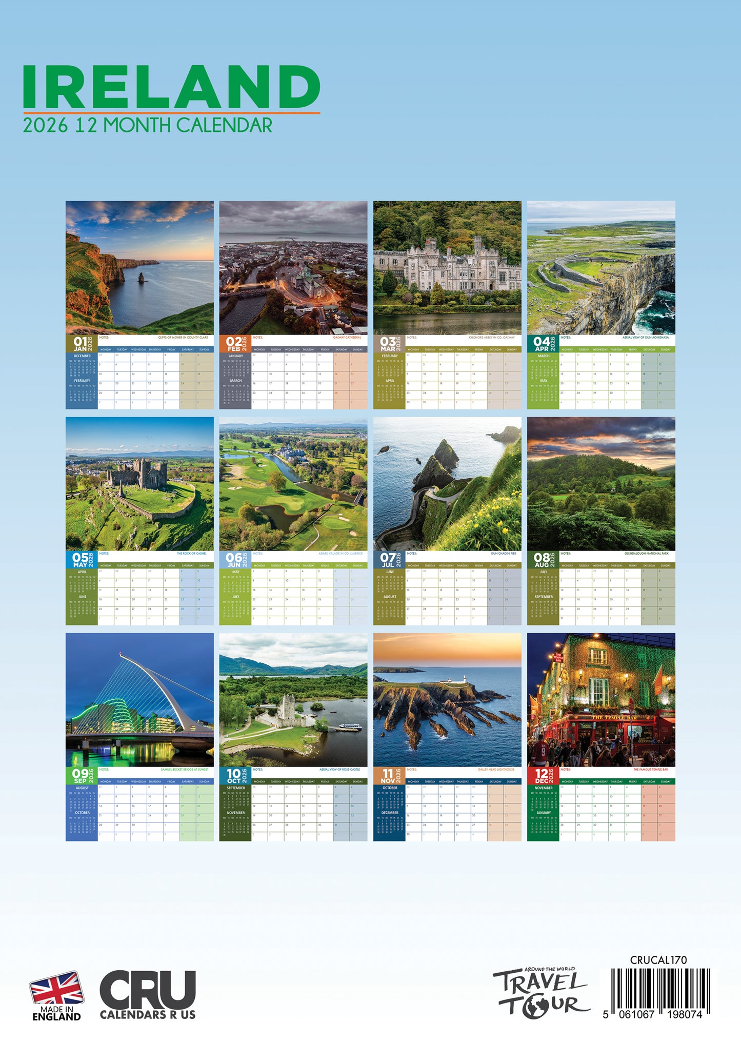 Ireland - A3 Calendar 2026