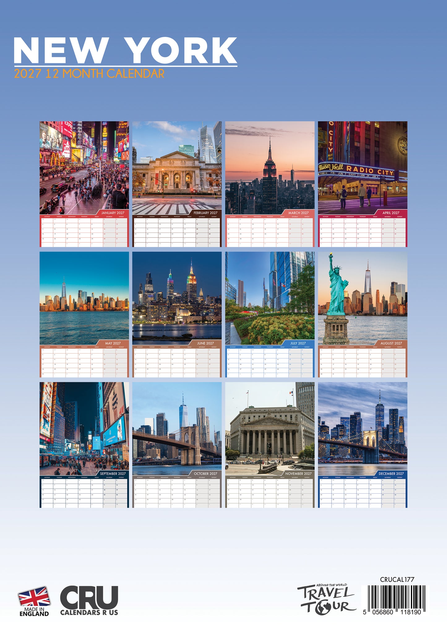 New York - A3 Calendar 2027