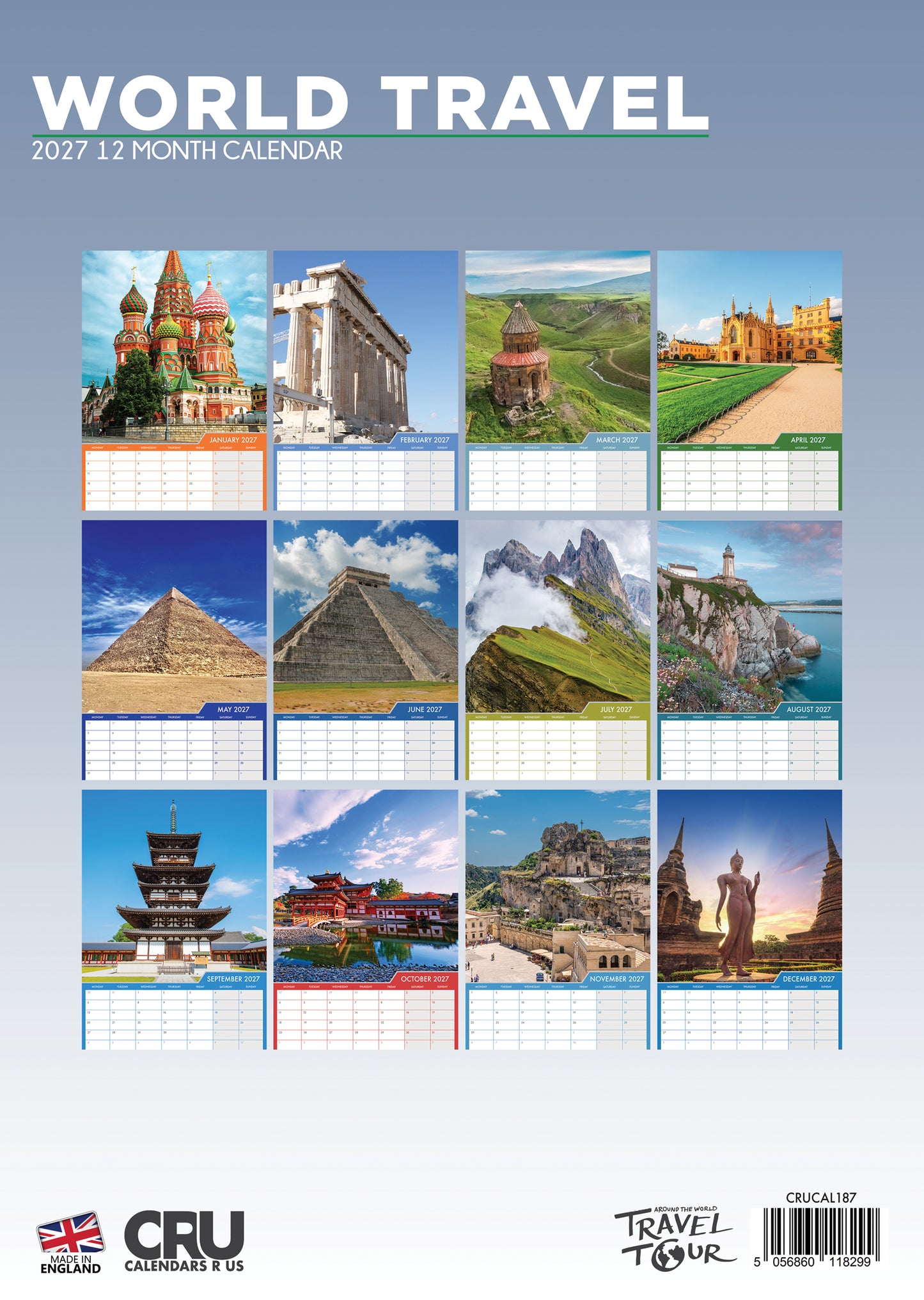 World Travel - A3 Calendar 2027