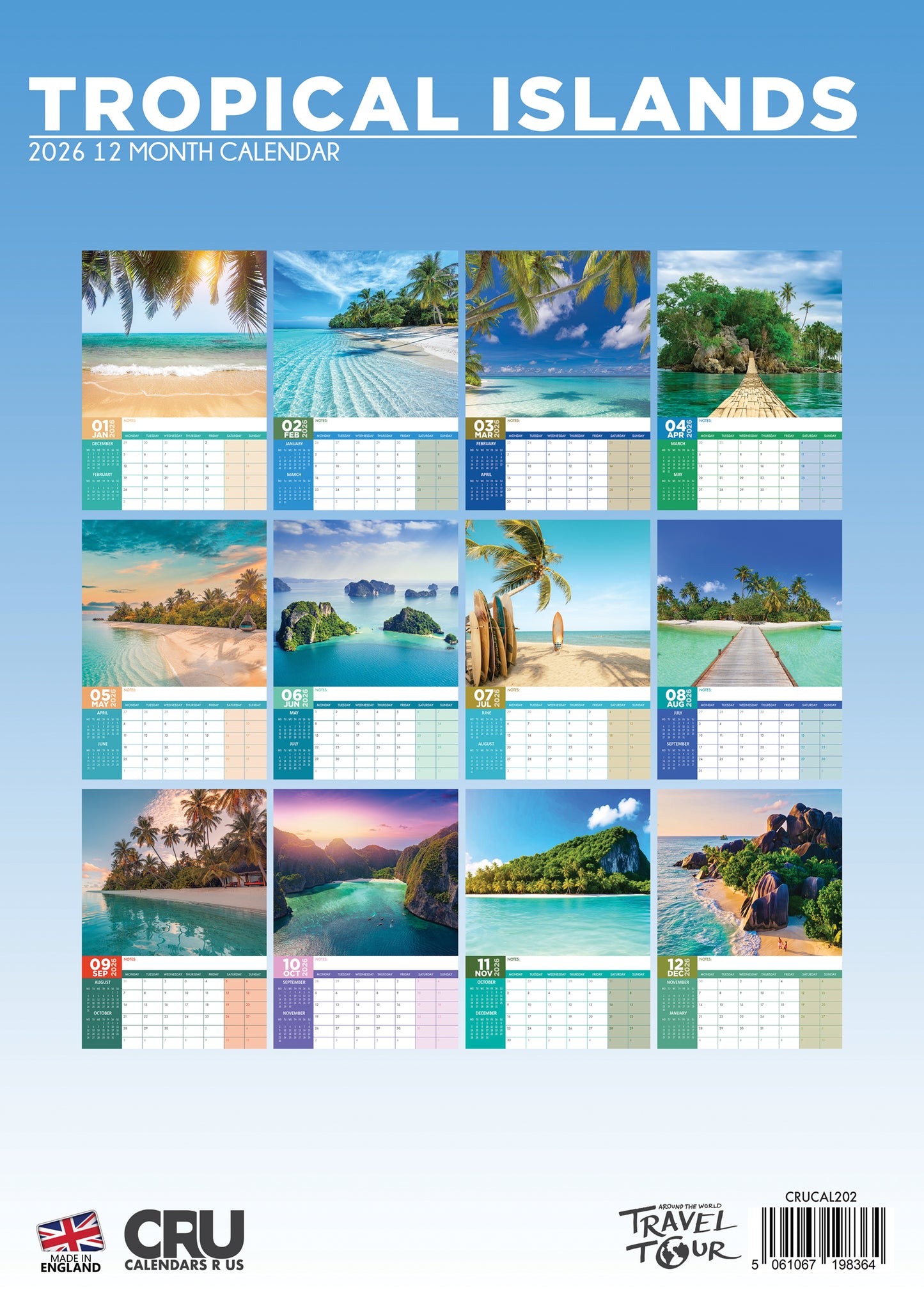 Tropical Islands - A3 Calendar 2026