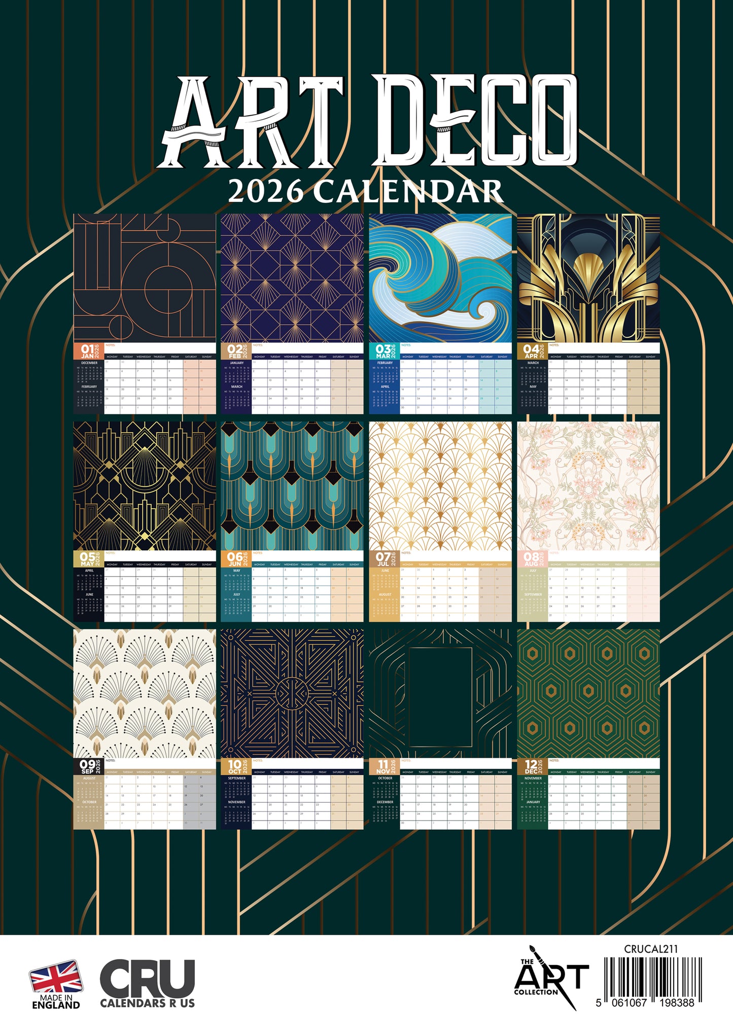 Art Deco - A3 Calendar 2026
