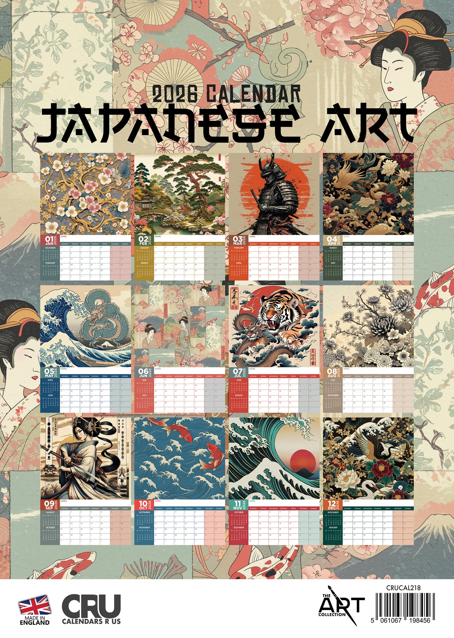 Japanese Art - A3 Calendar 2026
