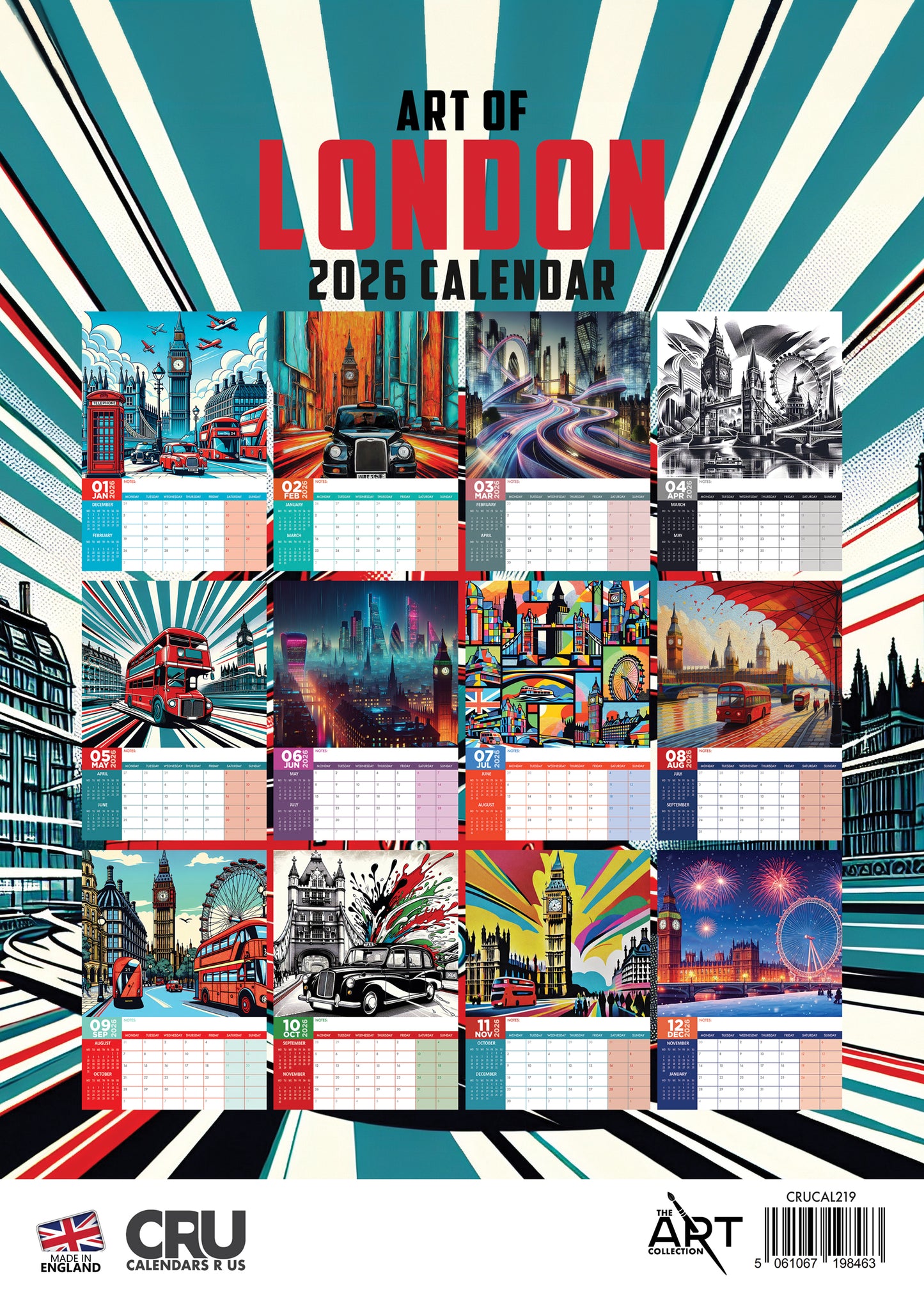 Art Of London - A3 Calendar 2026