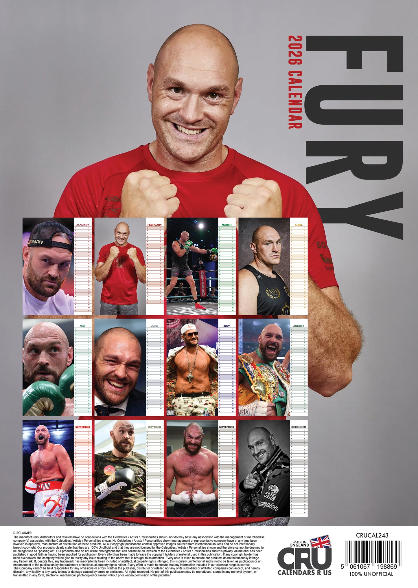 Tyson Fury - A3 Calendar 2026