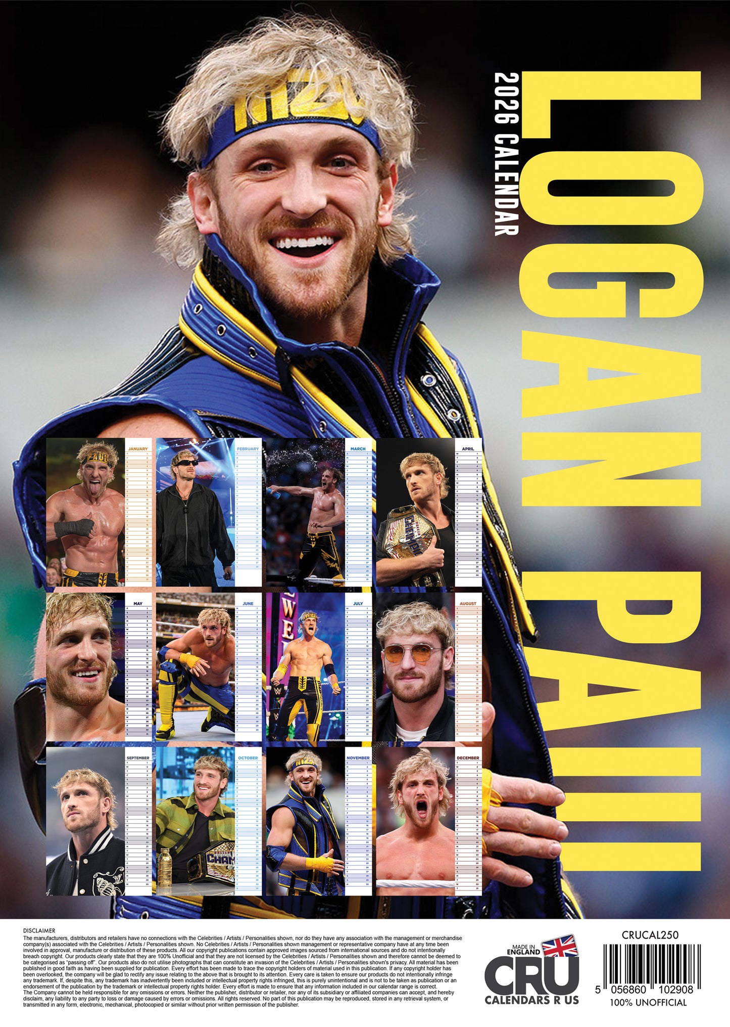 Logan Paul - A3 Calendar 2026