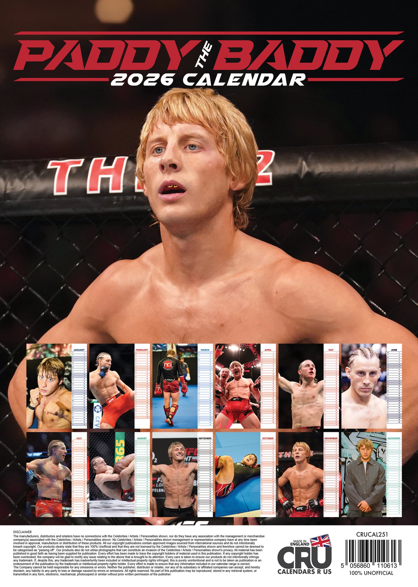Paddy The Baddy - A3 Calendar 2026