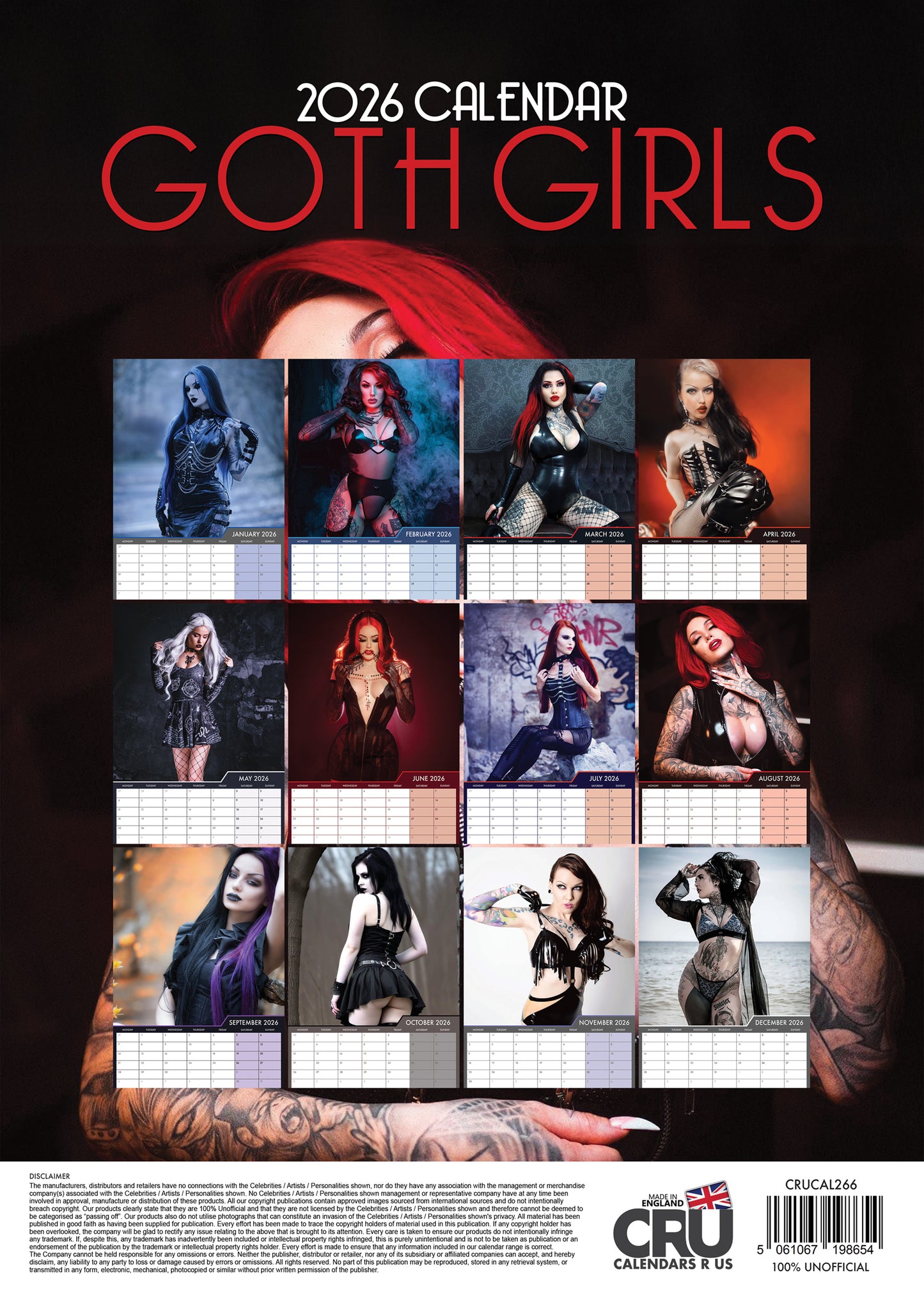 Goth - A3 Calendar 2026