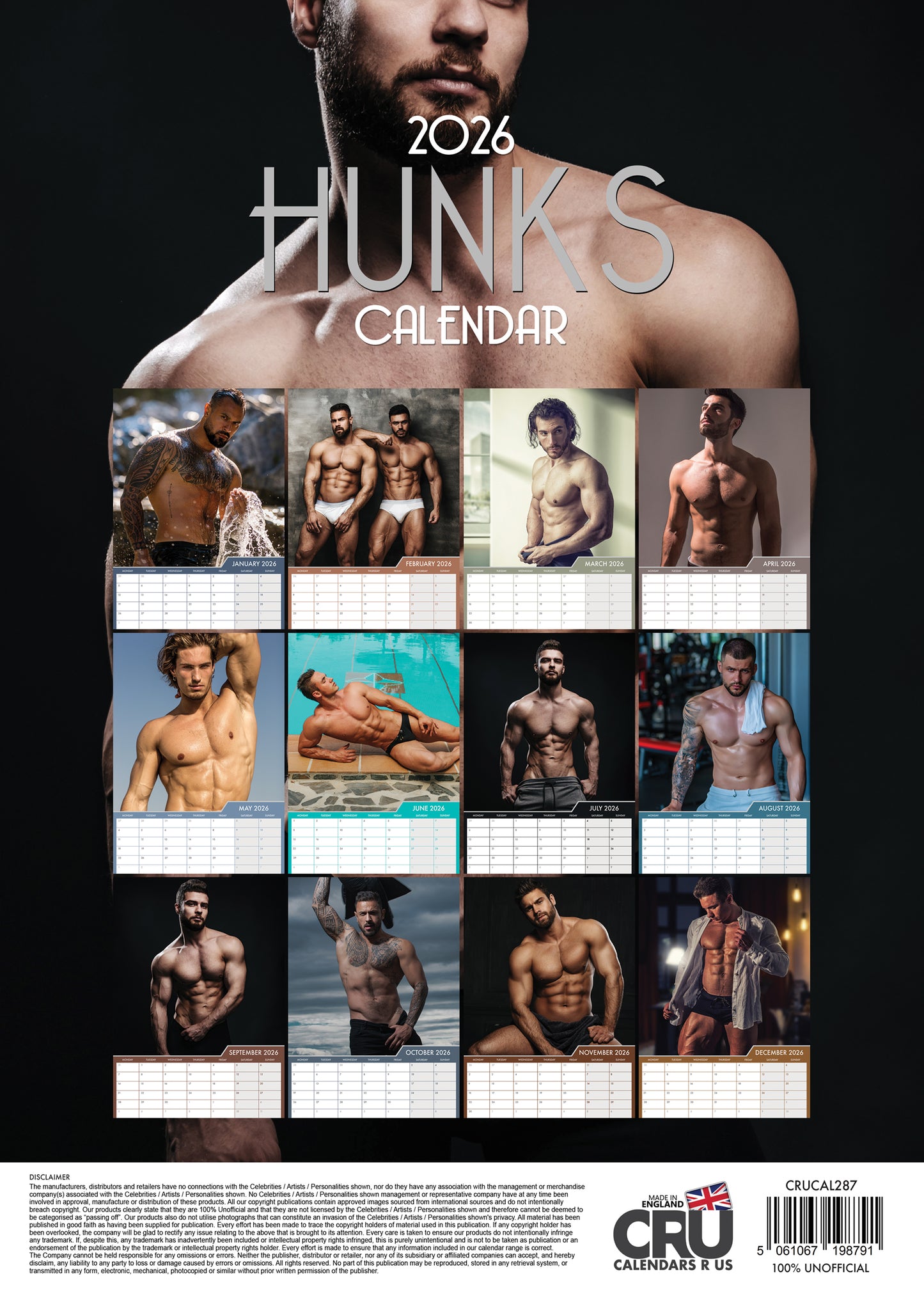 Hunks - A3 Calendar 2026