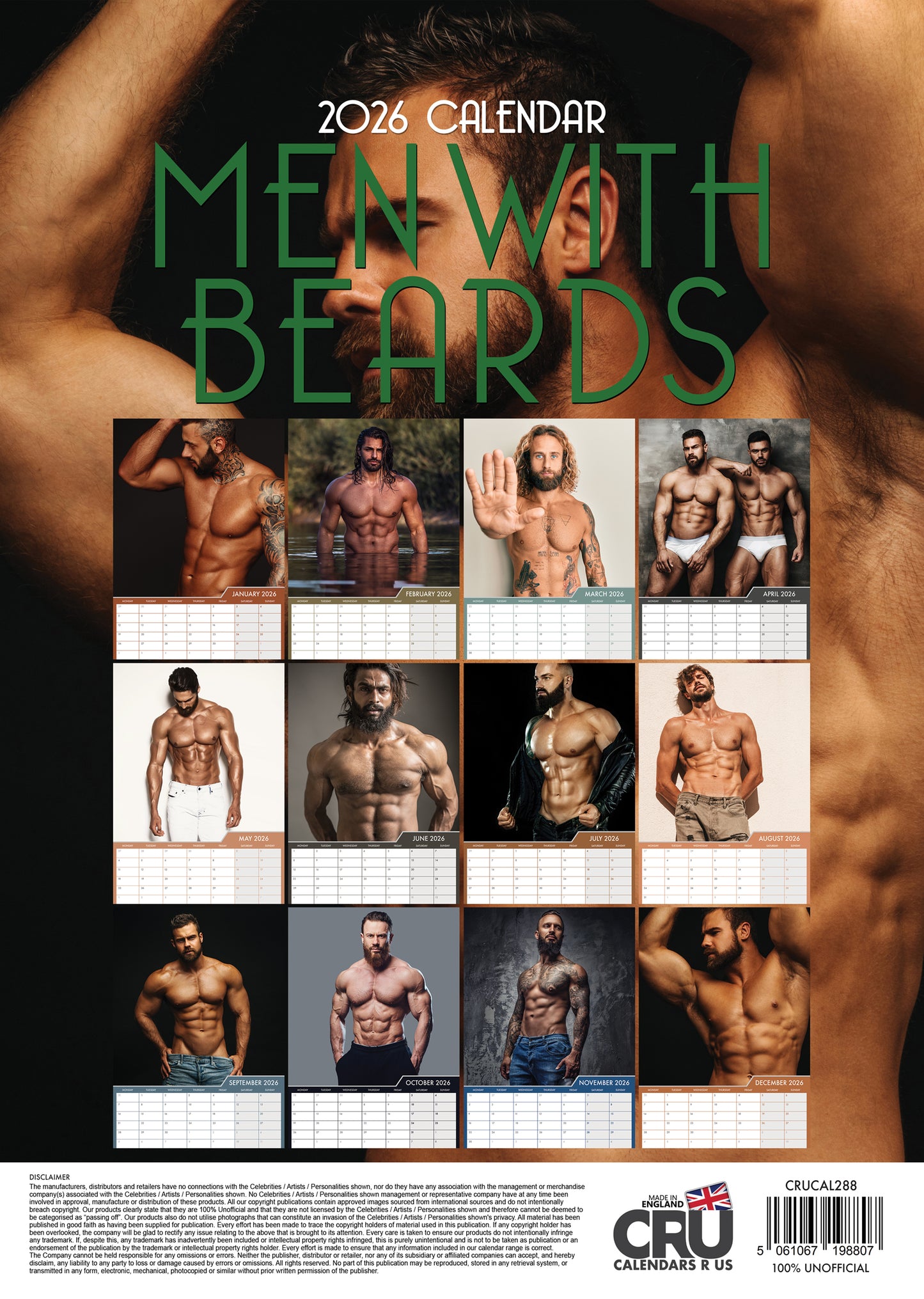 Men With Beards - A3 Calendar 2026