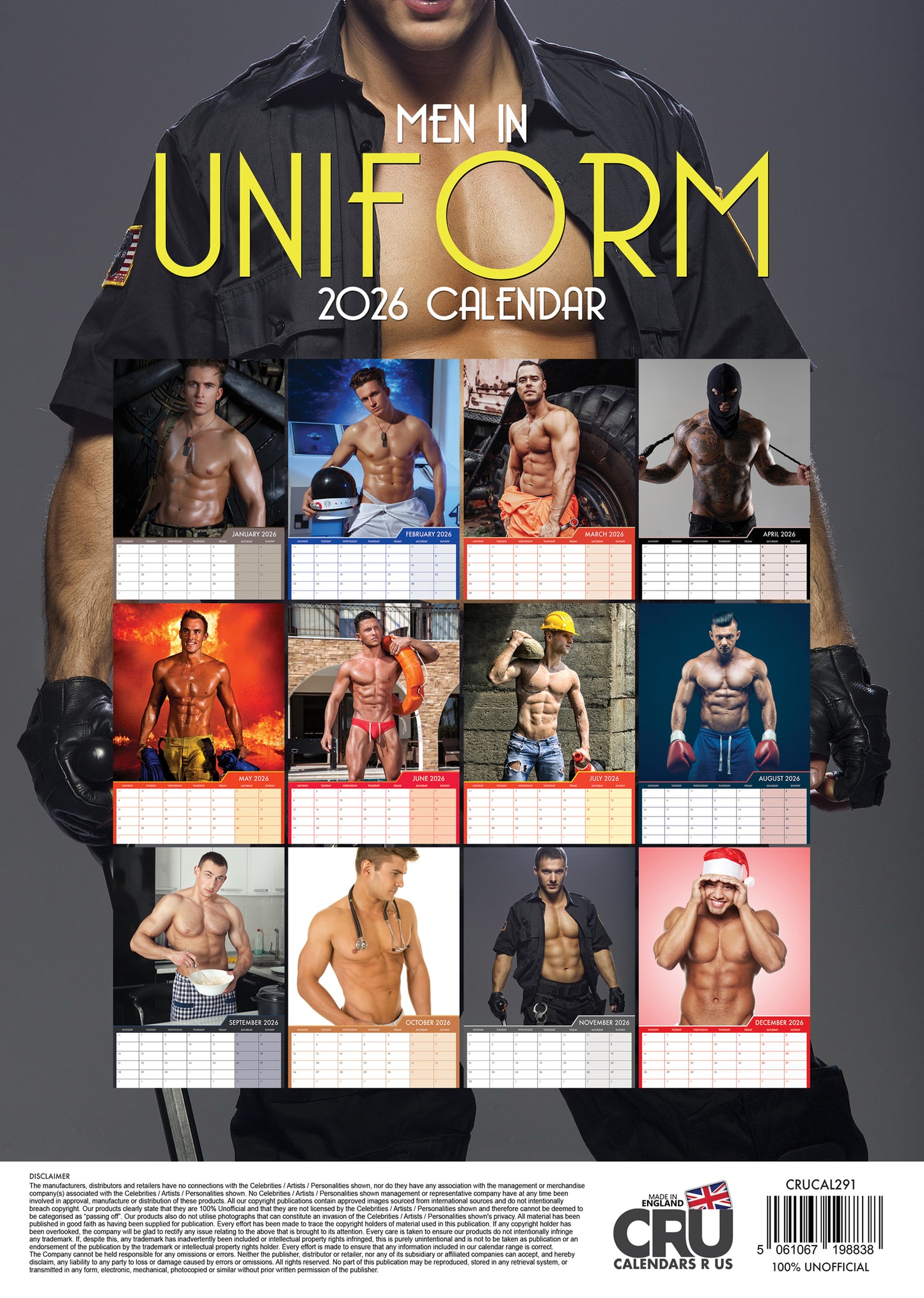 Men In Uniform - A3 Calendar 2026