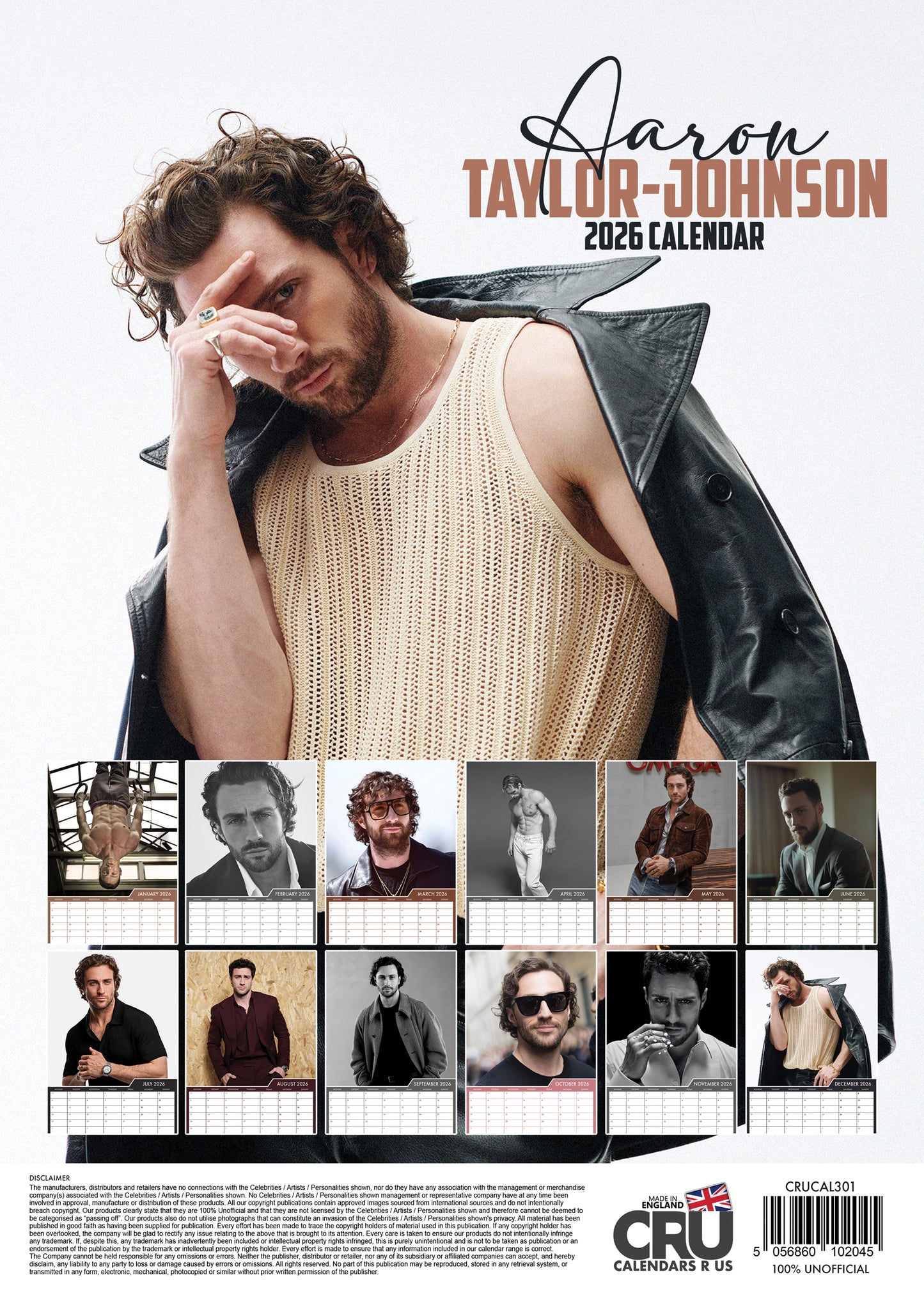 Aaron Taylor-Johnson - A3 Calendar 2026