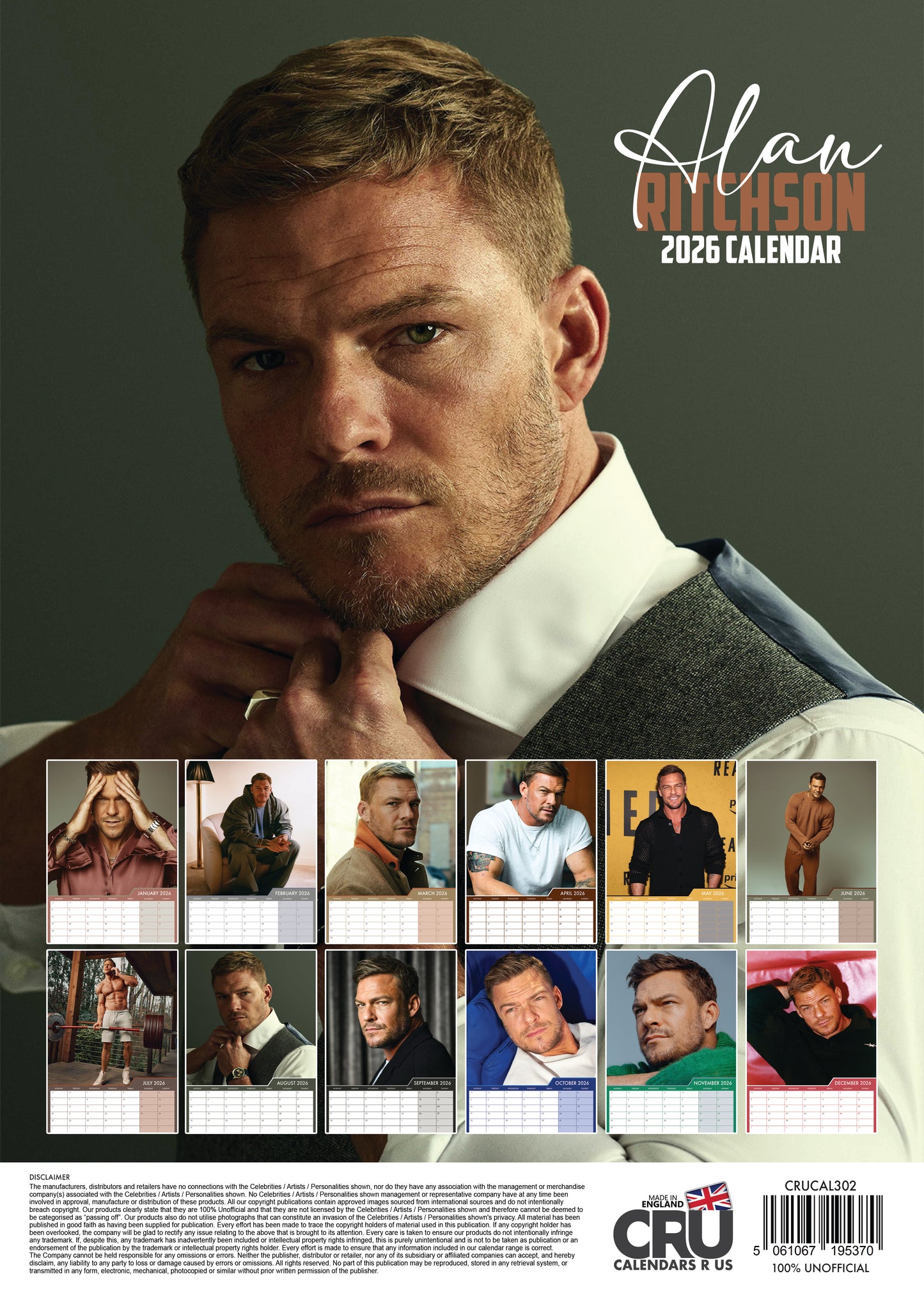 Alan Ritchson - A3 Calendar 2026