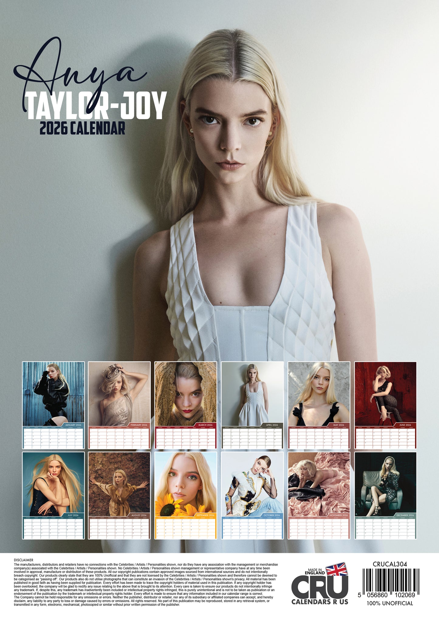 Anya Taylor-Joy - A3 Calendar 2026