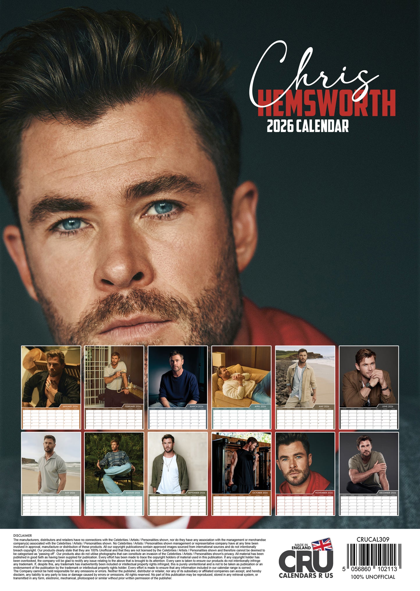 Chris Hemsworth - A3 Calendar 2026