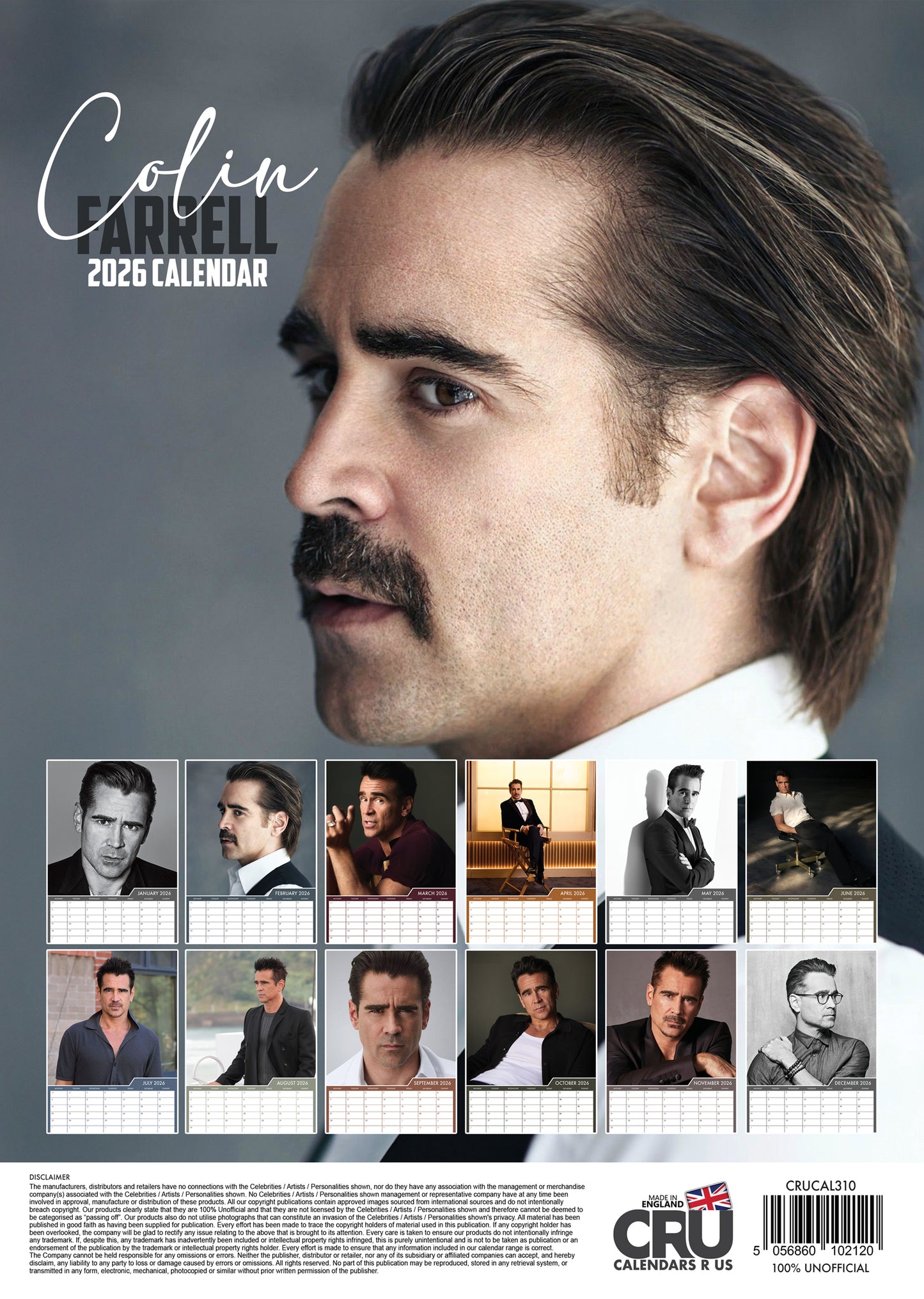 Colin Farrell - A3 Calendar 2026