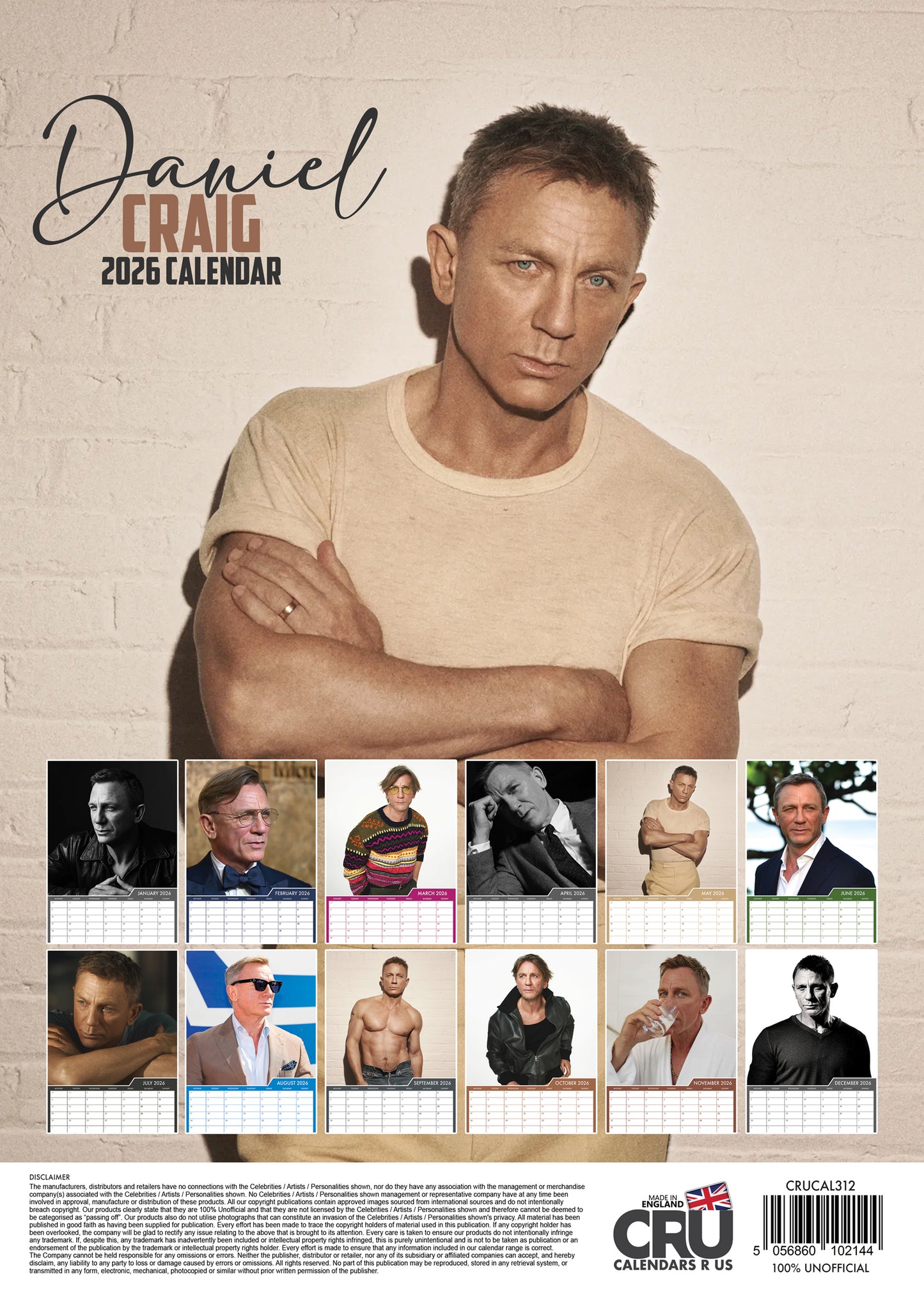Daniel Craig - A3 Calendar 2026