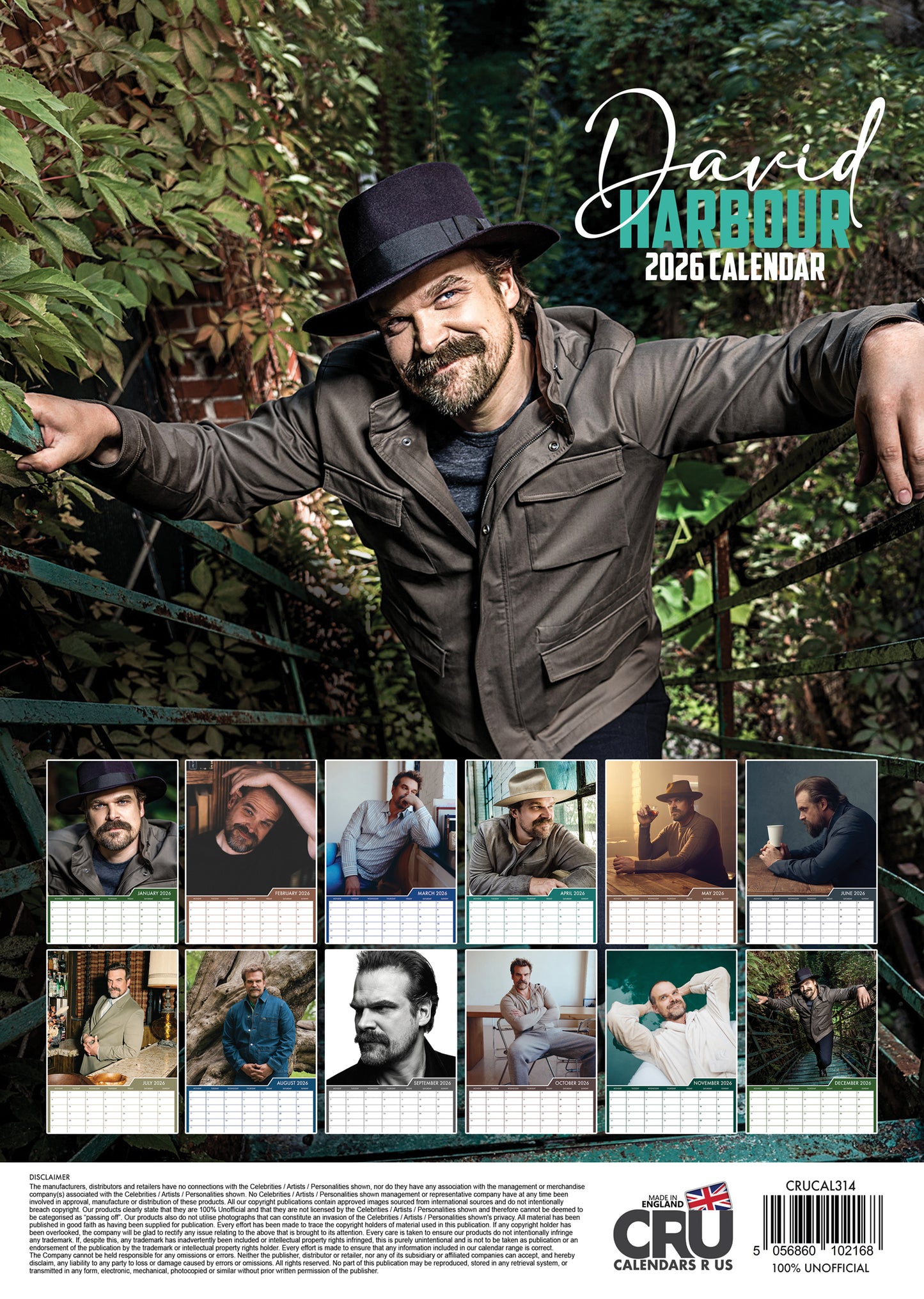 David Harbour - A3 Calendar 2026