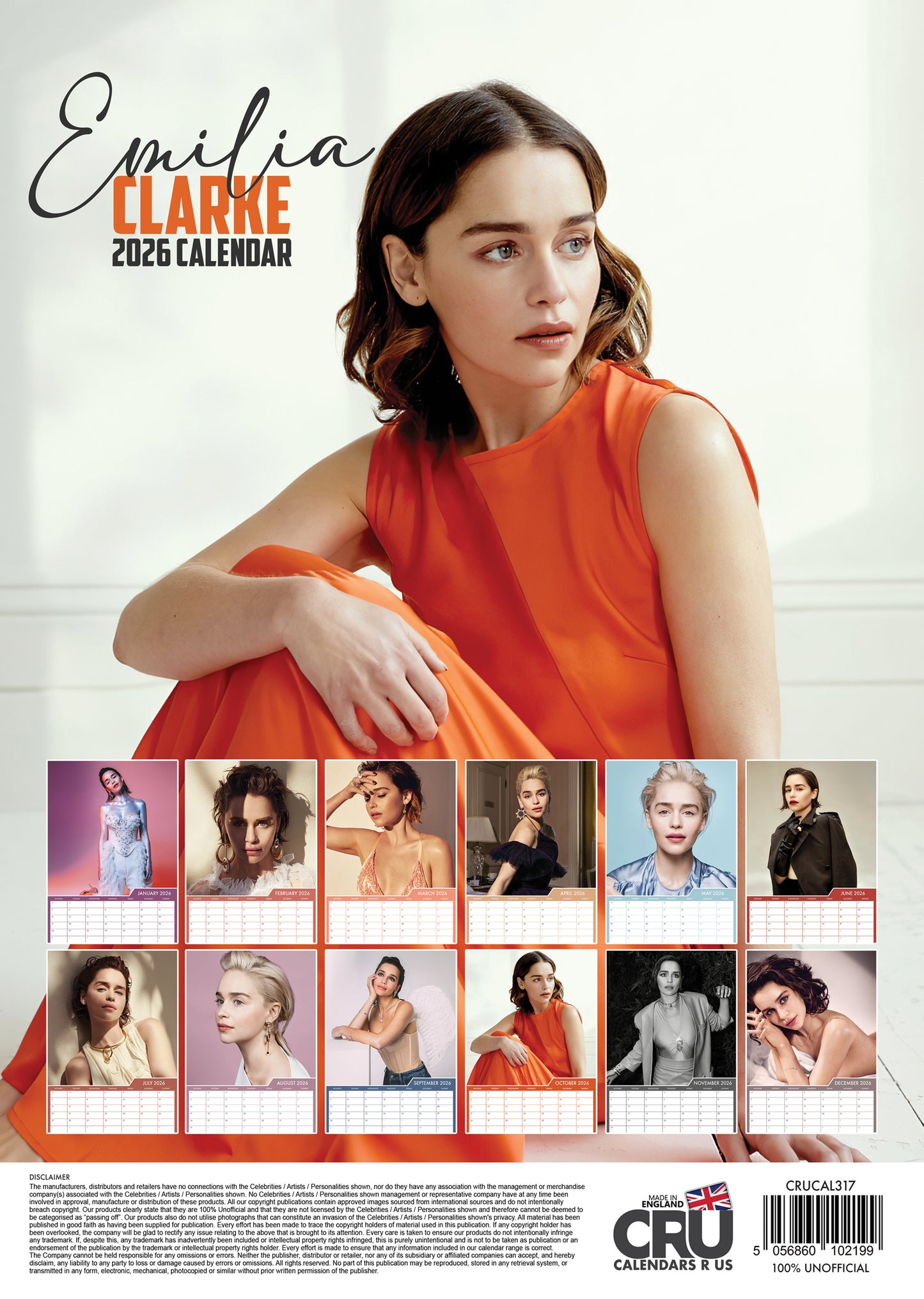 Emilia Clarke - A3 Calendar 2026