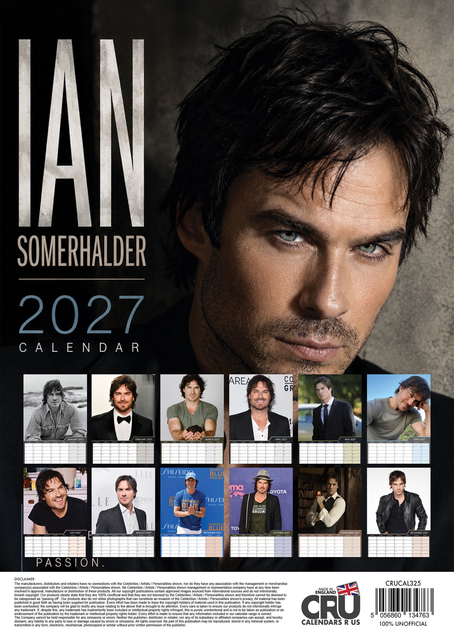 Ian Somerhalder - A3 Calendar 2027