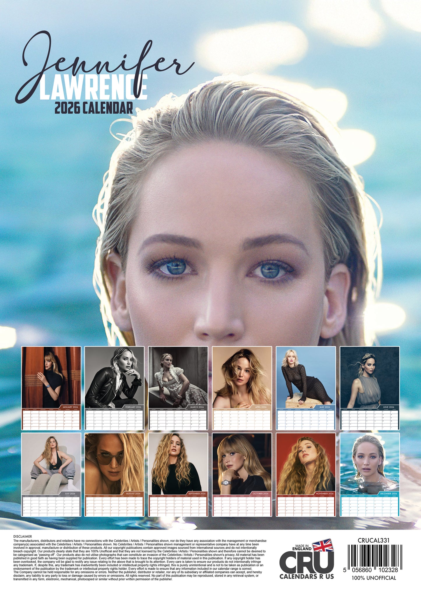 Jennifer Lawrence - A3 Calendar 2026