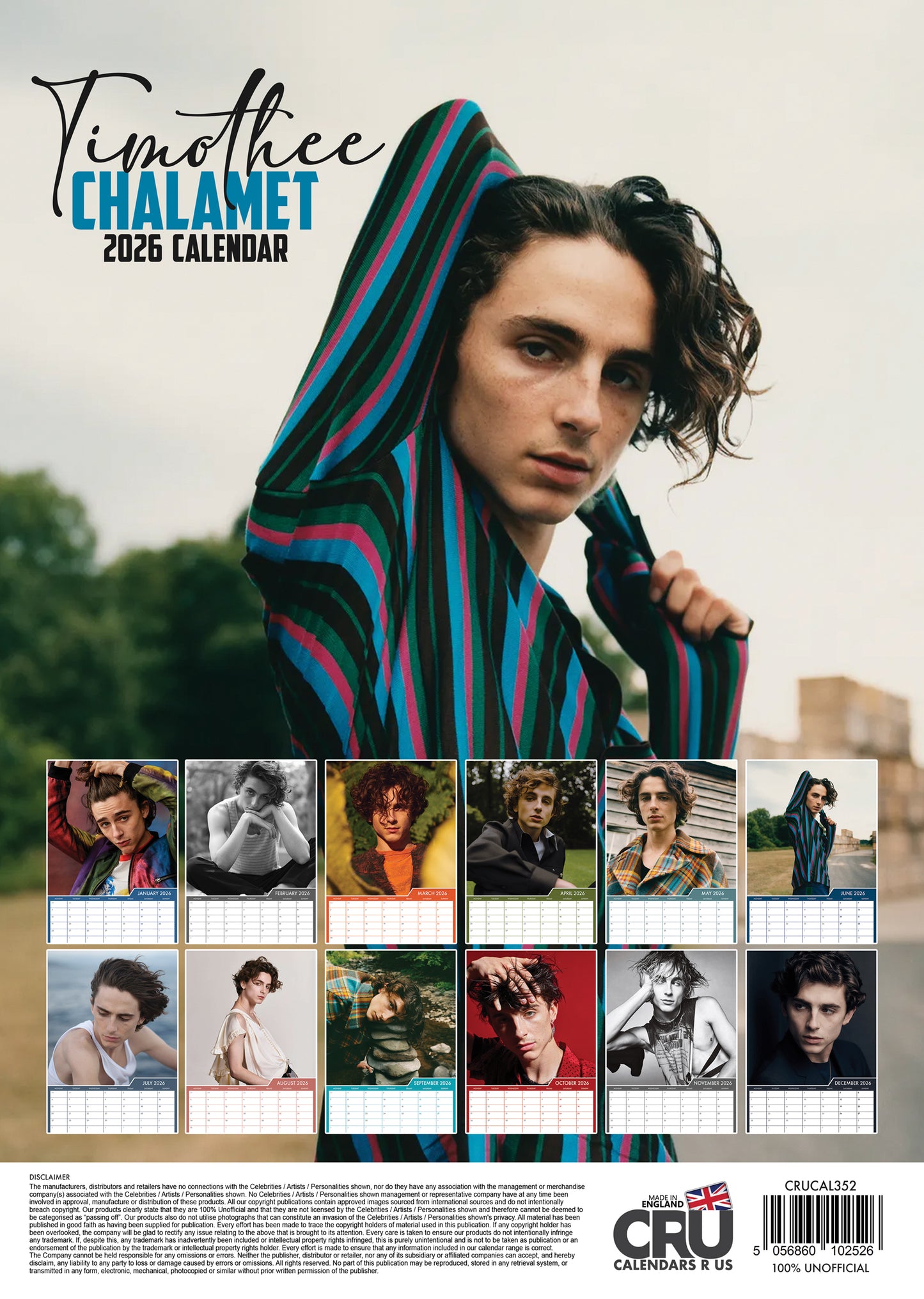 Timothee Chalamet - A3 Calendar 2026