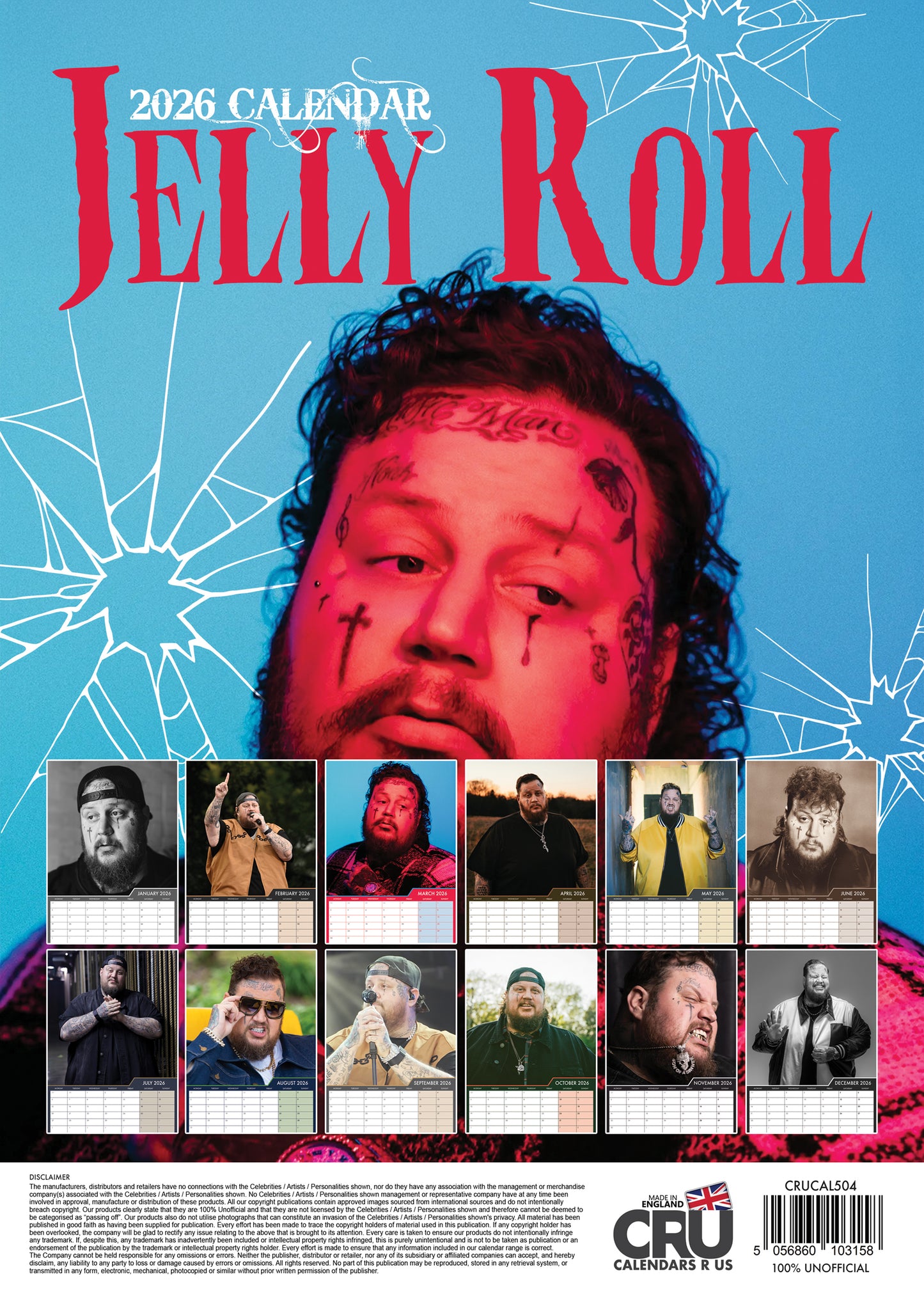 Jelly Roll - A3 Calendar 2026