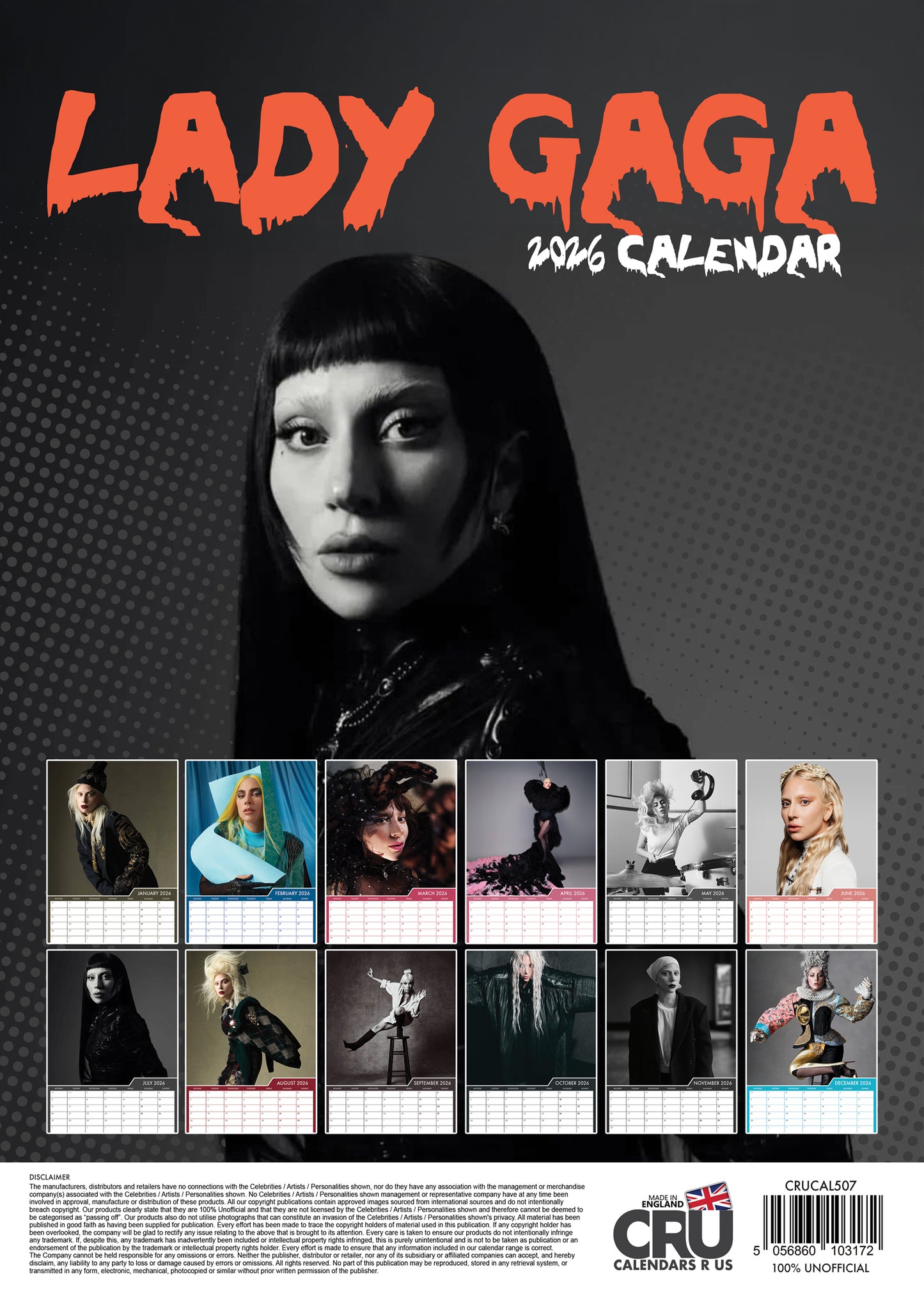 Lady Gaga - A3 Calendar 2026