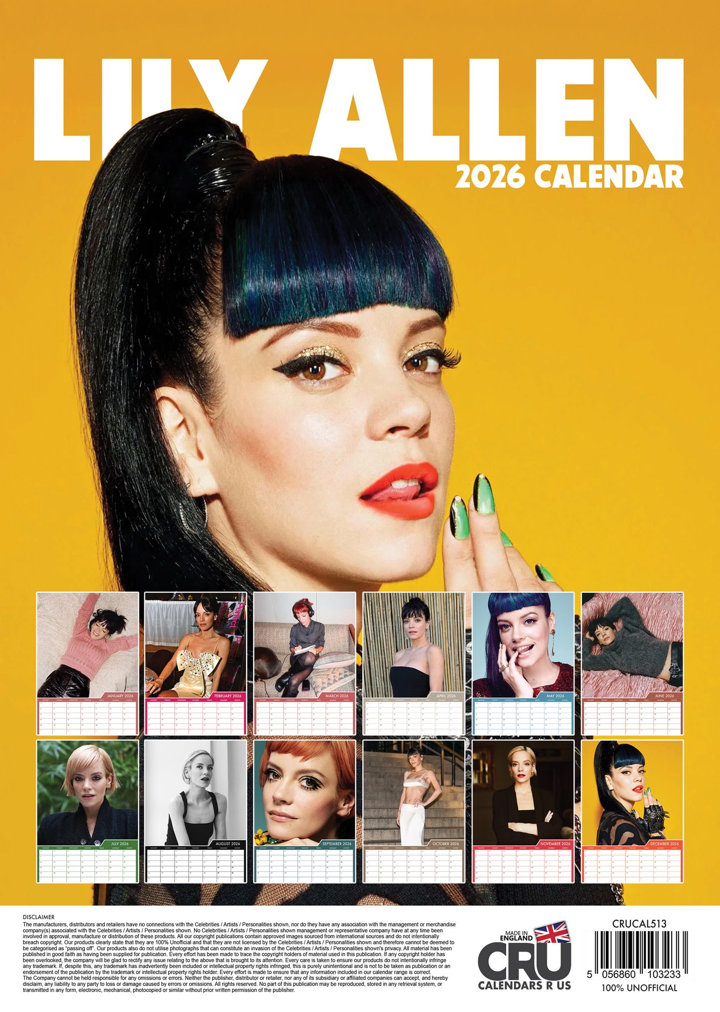 Lily Allen - A3 Calendar 2026