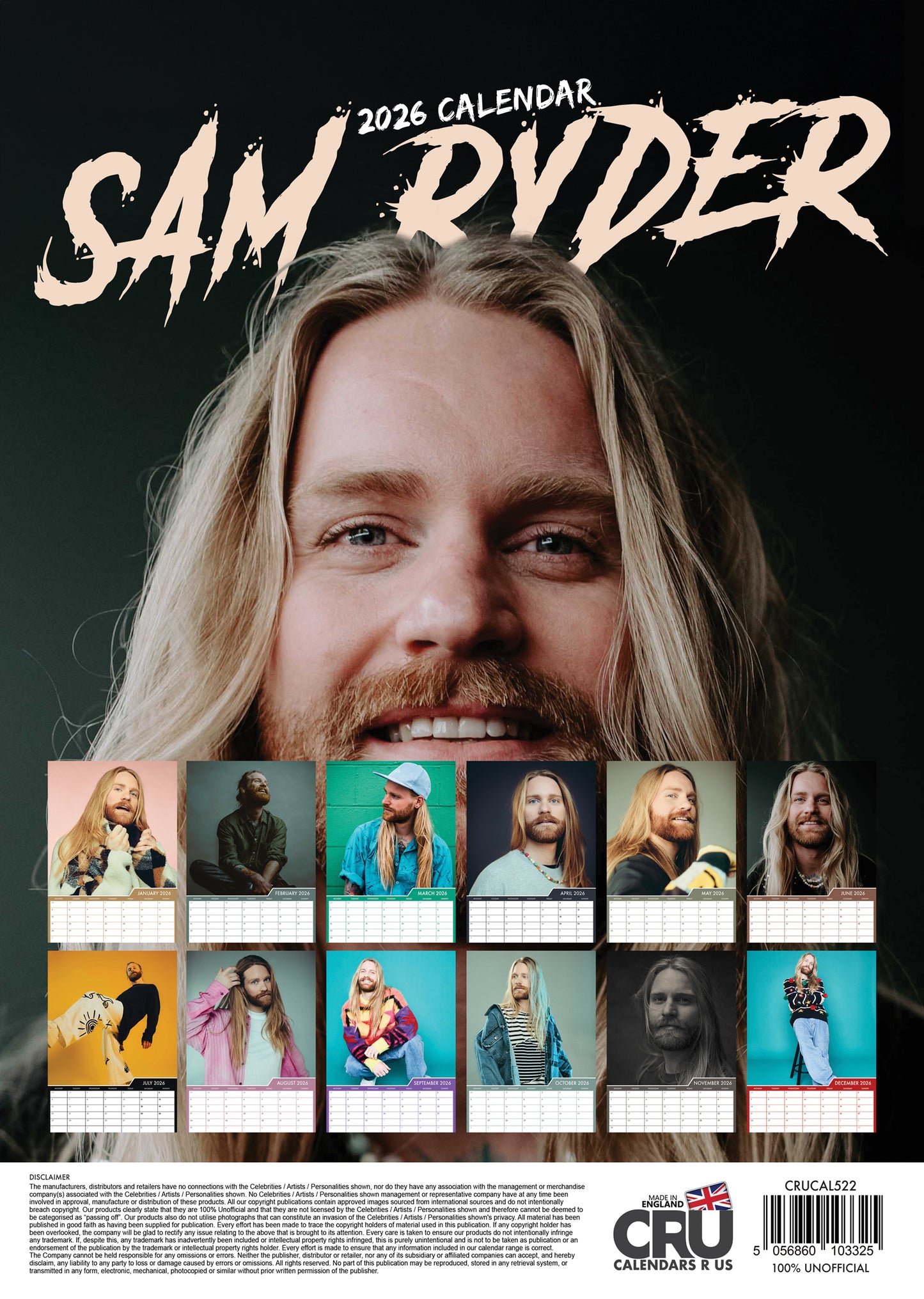 Sam Ryder - A3 Calendar 2026