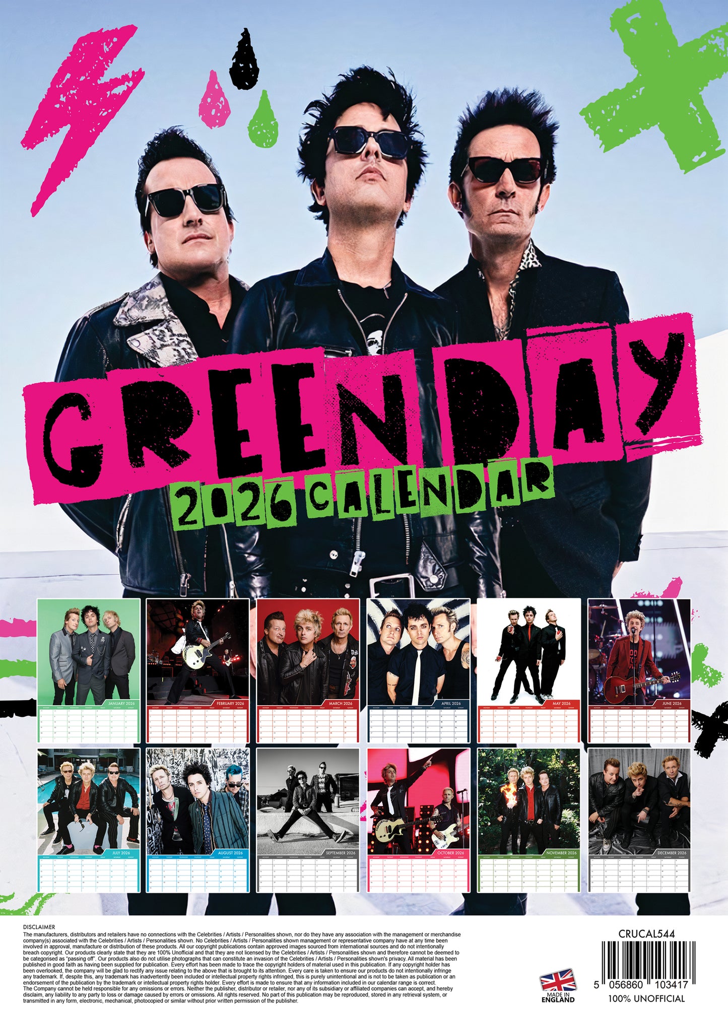 Green Day - A3 Calendar 2026