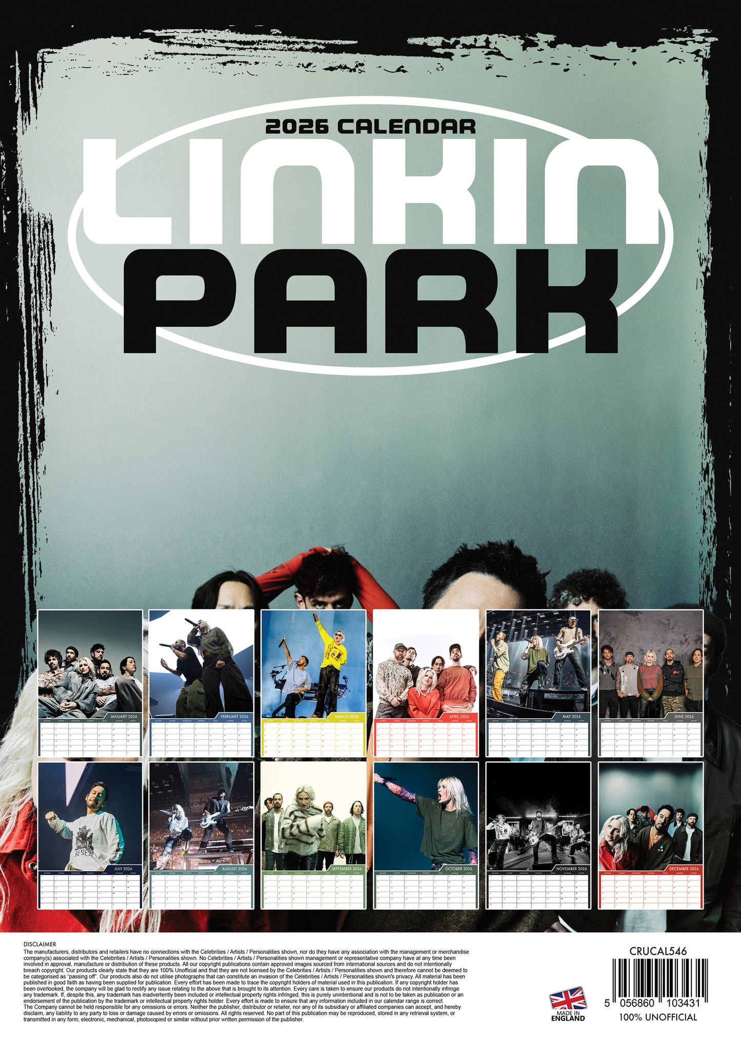 Linkin Park - A3 Calendar 2026