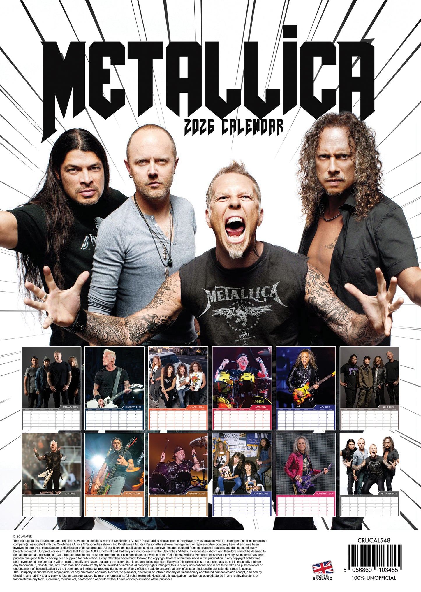 Metallica - A3 Calendar 2026