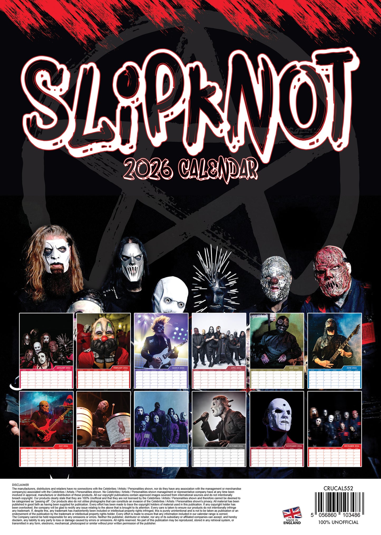 Slipknot - A3 Calendar 2026
