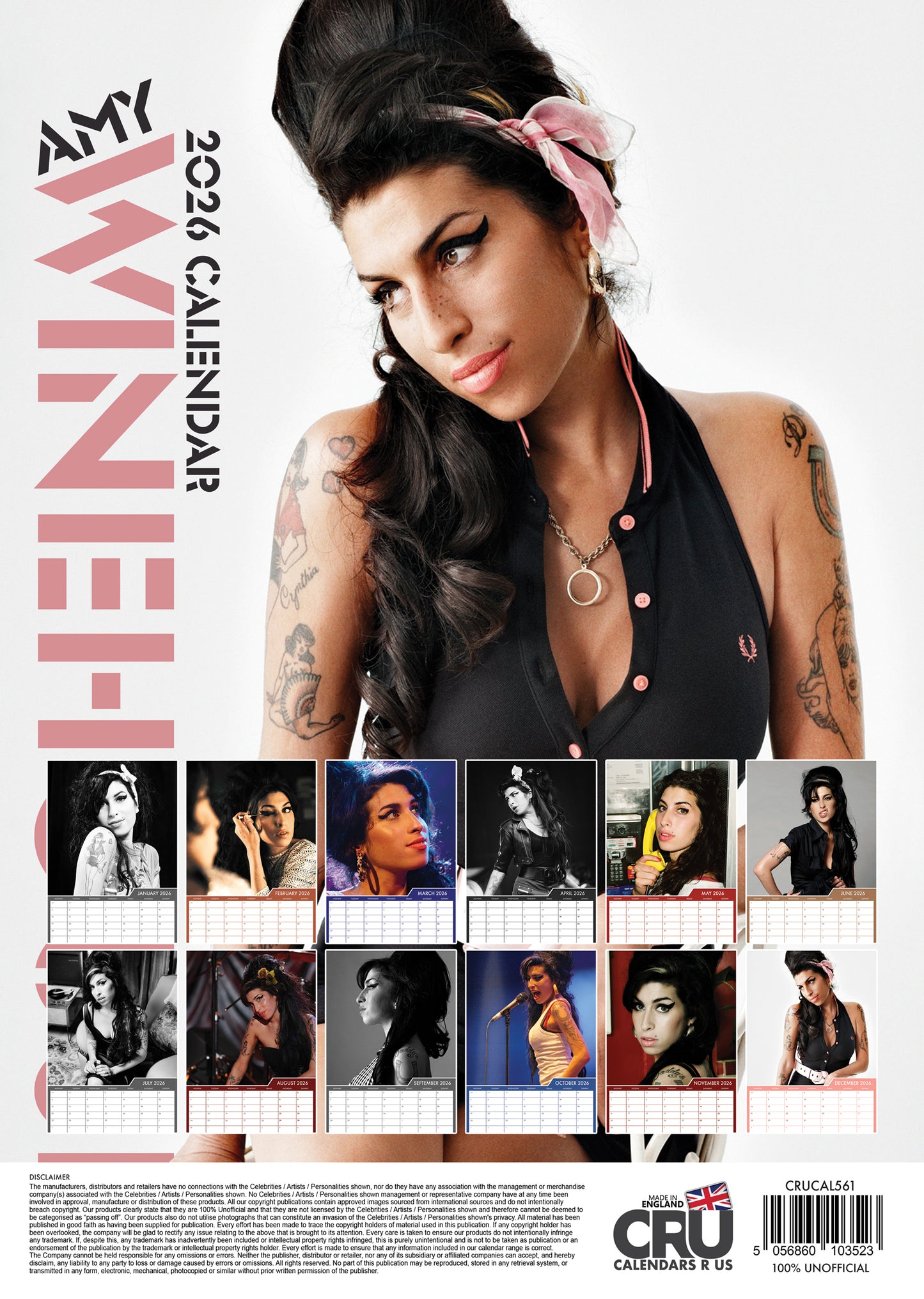 Amy Winehouse - A3 Calendar 2026